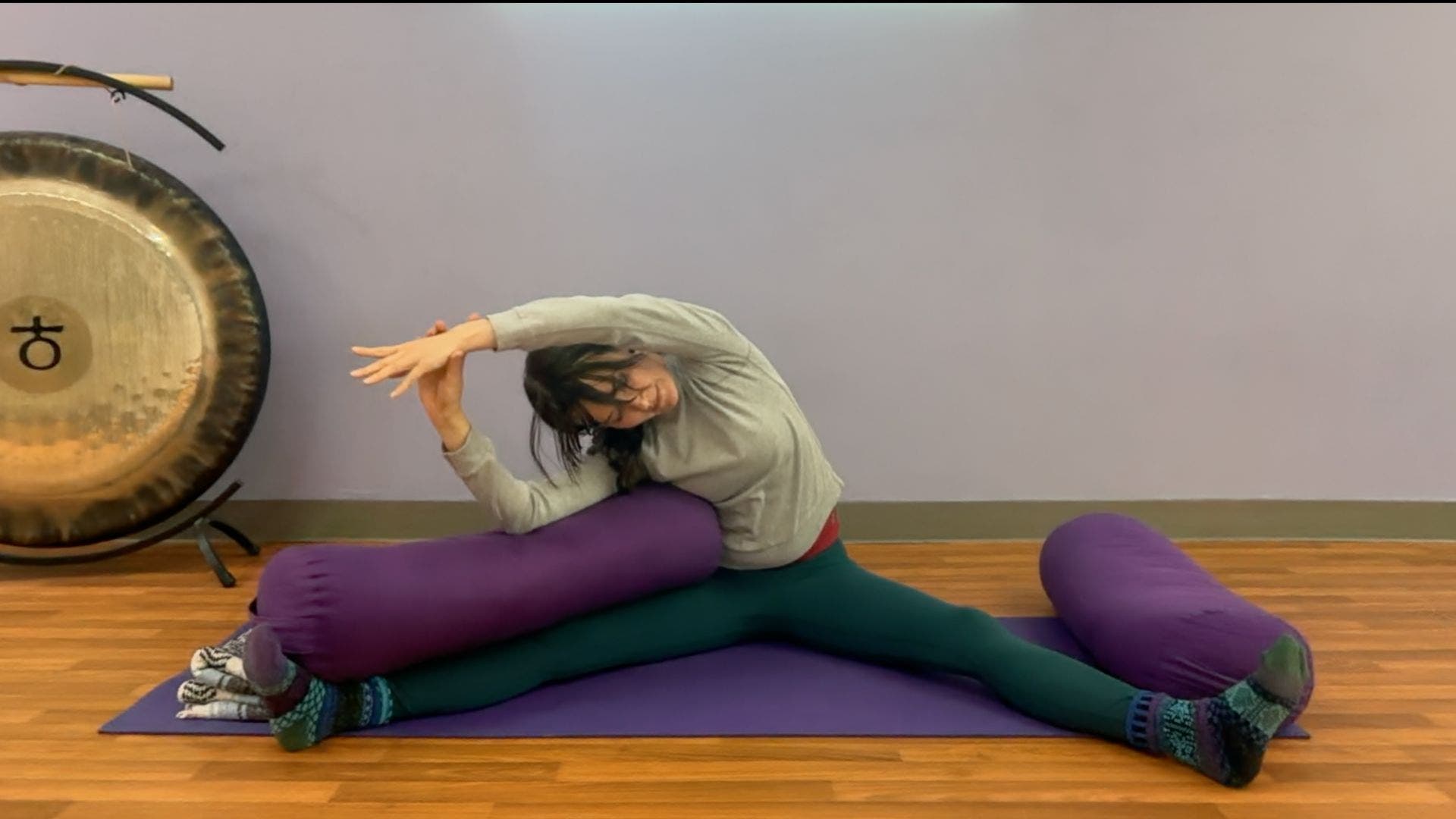 Supported wide legged stretch