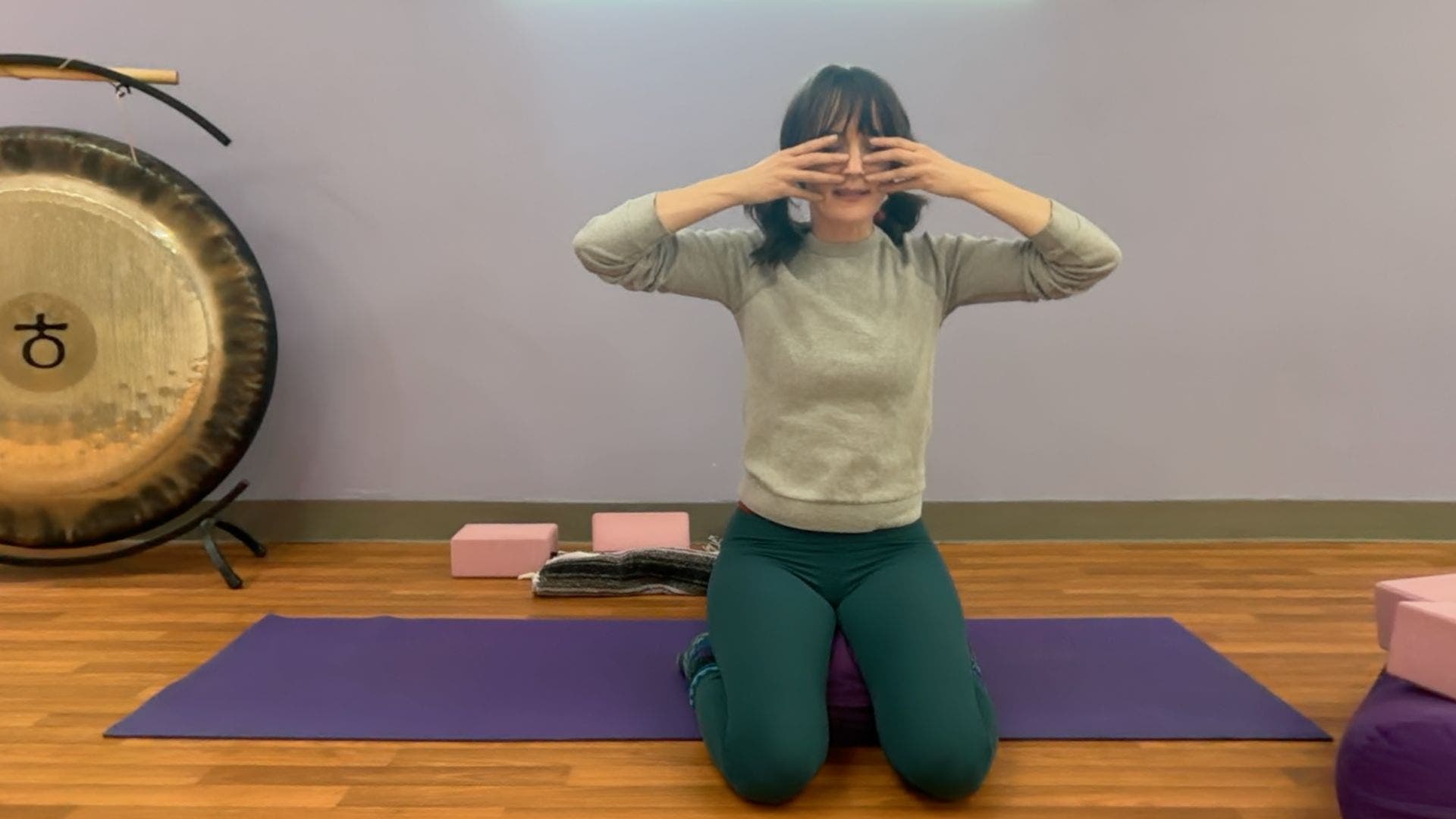 Hero's pose with breathwork