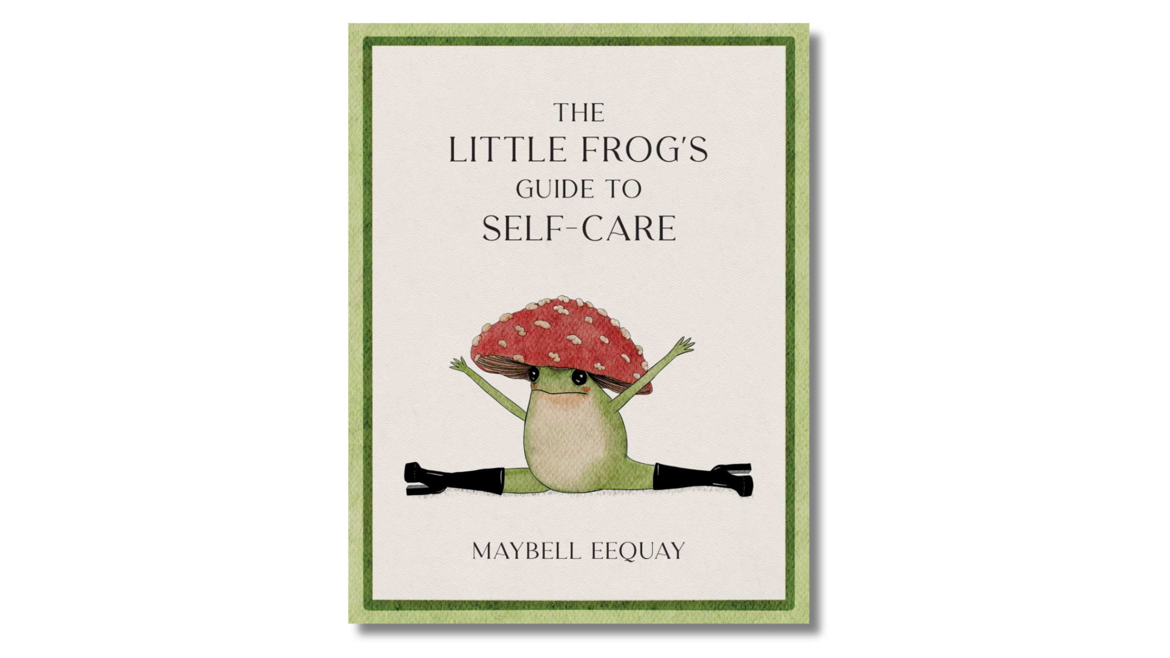 book cover of little frog with mushroom hat doing the splits, best yoga books