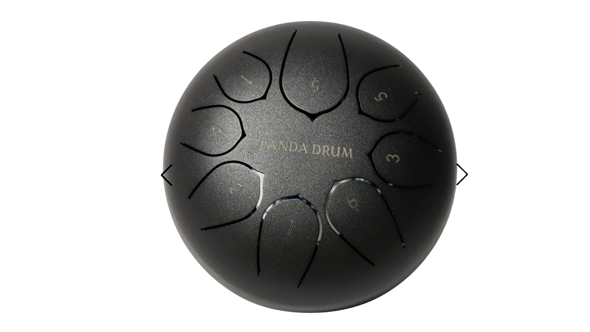 black steel drum with 8 tones on white background, best yoga gifts