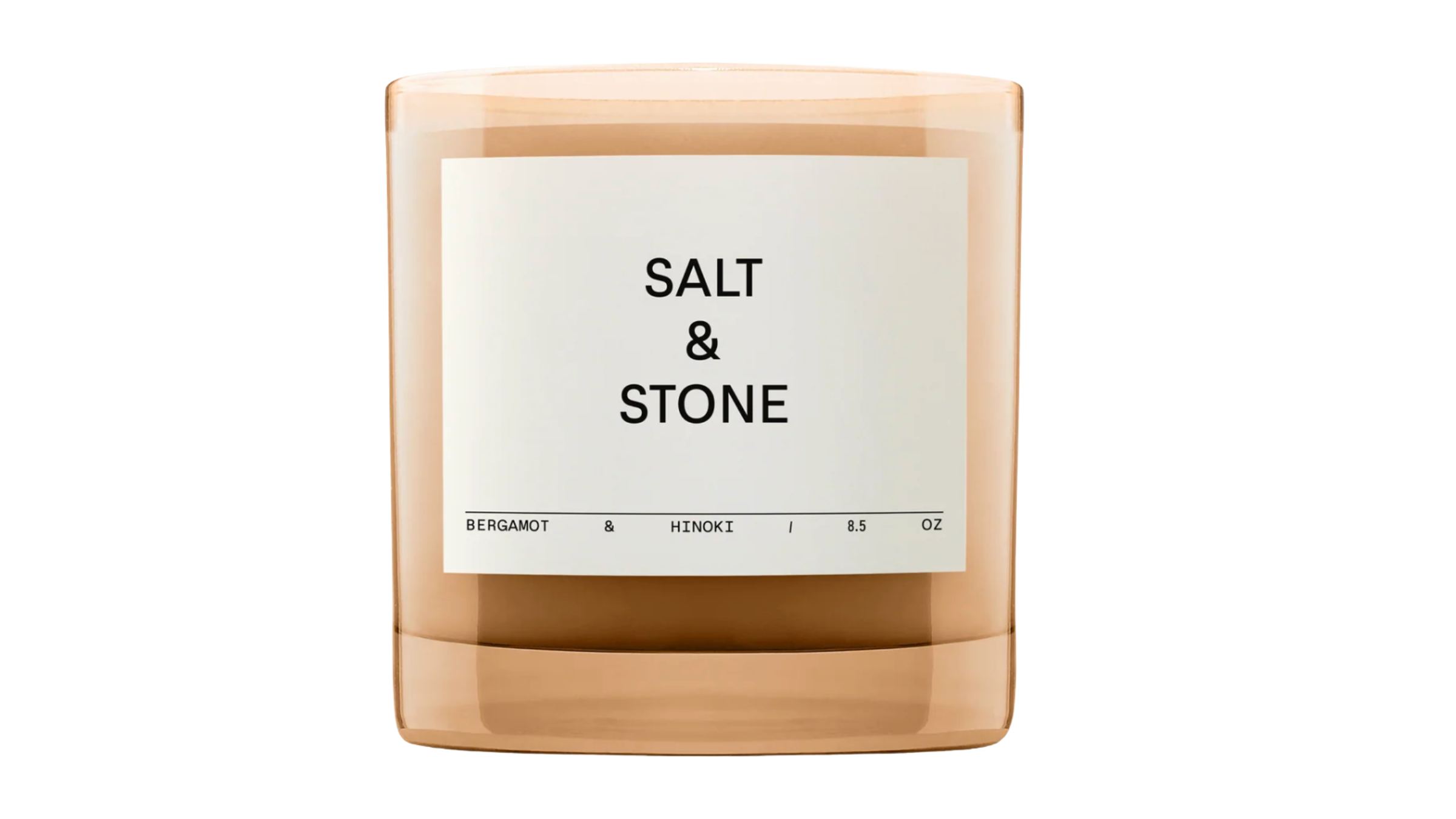 amber-colored Salt & Stone candle, best gifts for yogis