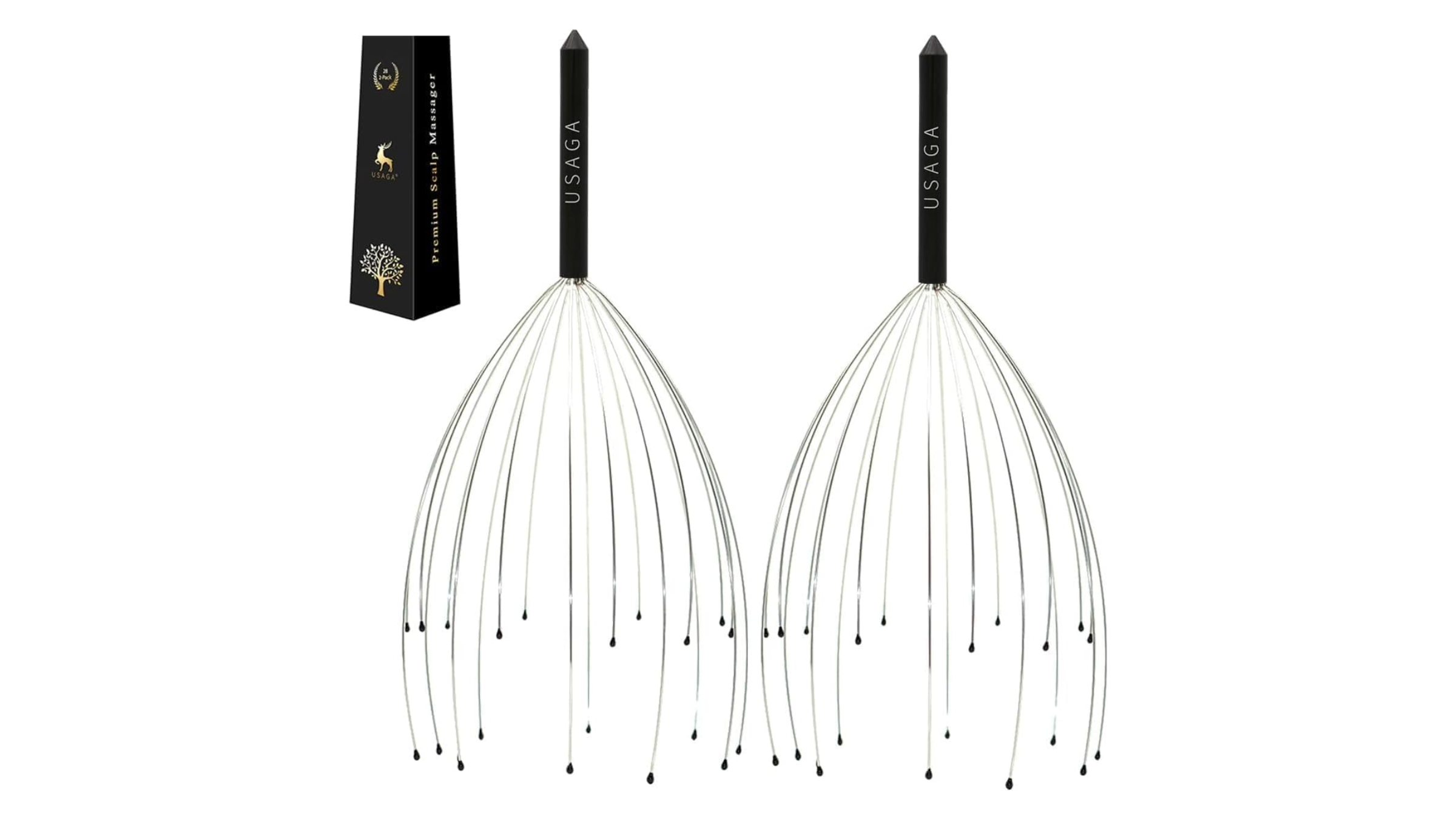two wire head massagers on white background, best gifts for yogis