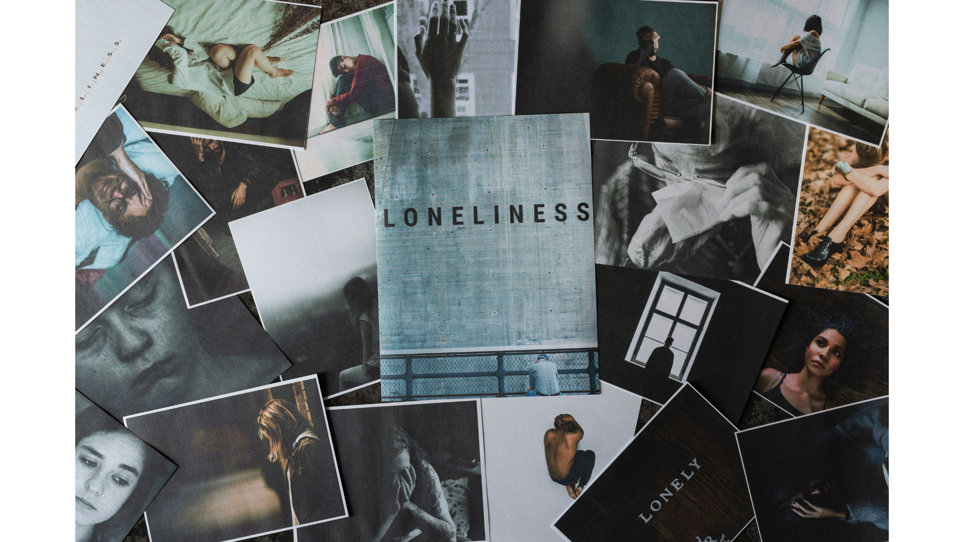 Assorted snapshots of lonely people learning how to cope with loneliness