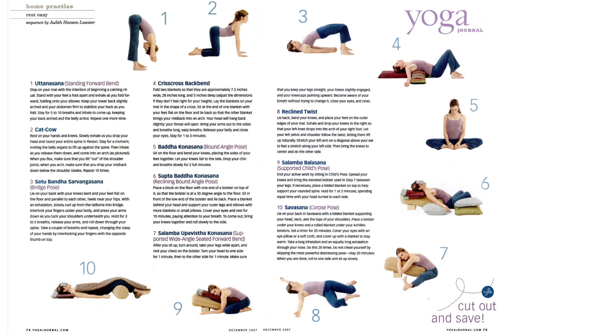 Restorative yoga practice from the pages of an archive Yoga Journal magazine