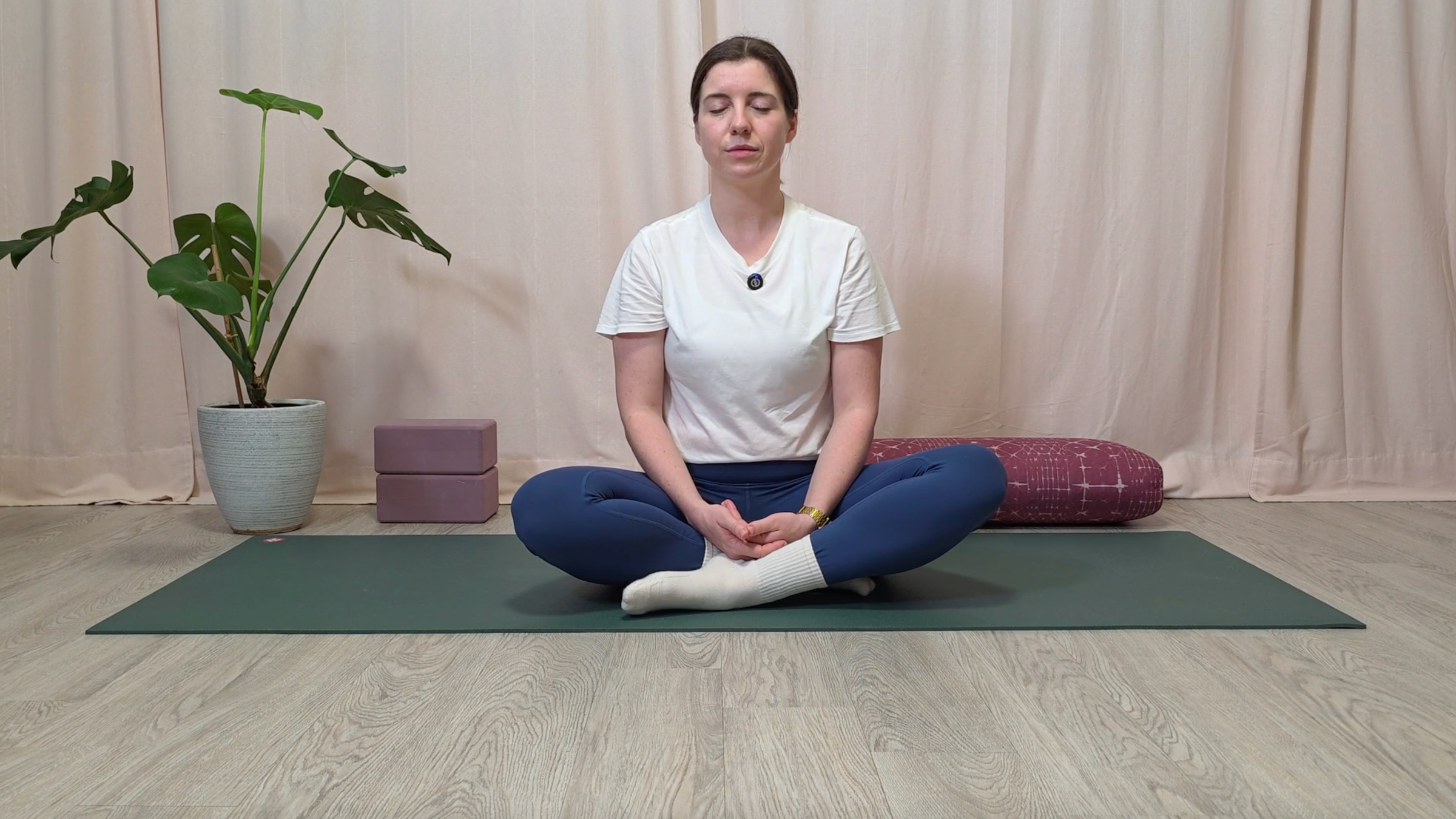 Yoga teacher Katie McGrath in Closing Pose, part of her yin yoga practice