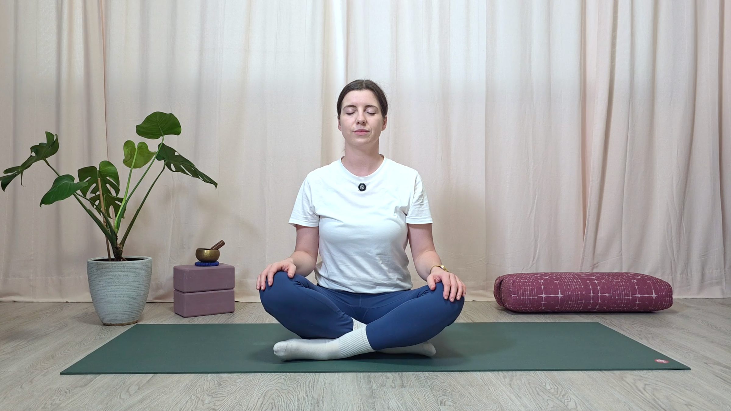 Yin yoga teacher Katie McGrath in Closing Pose