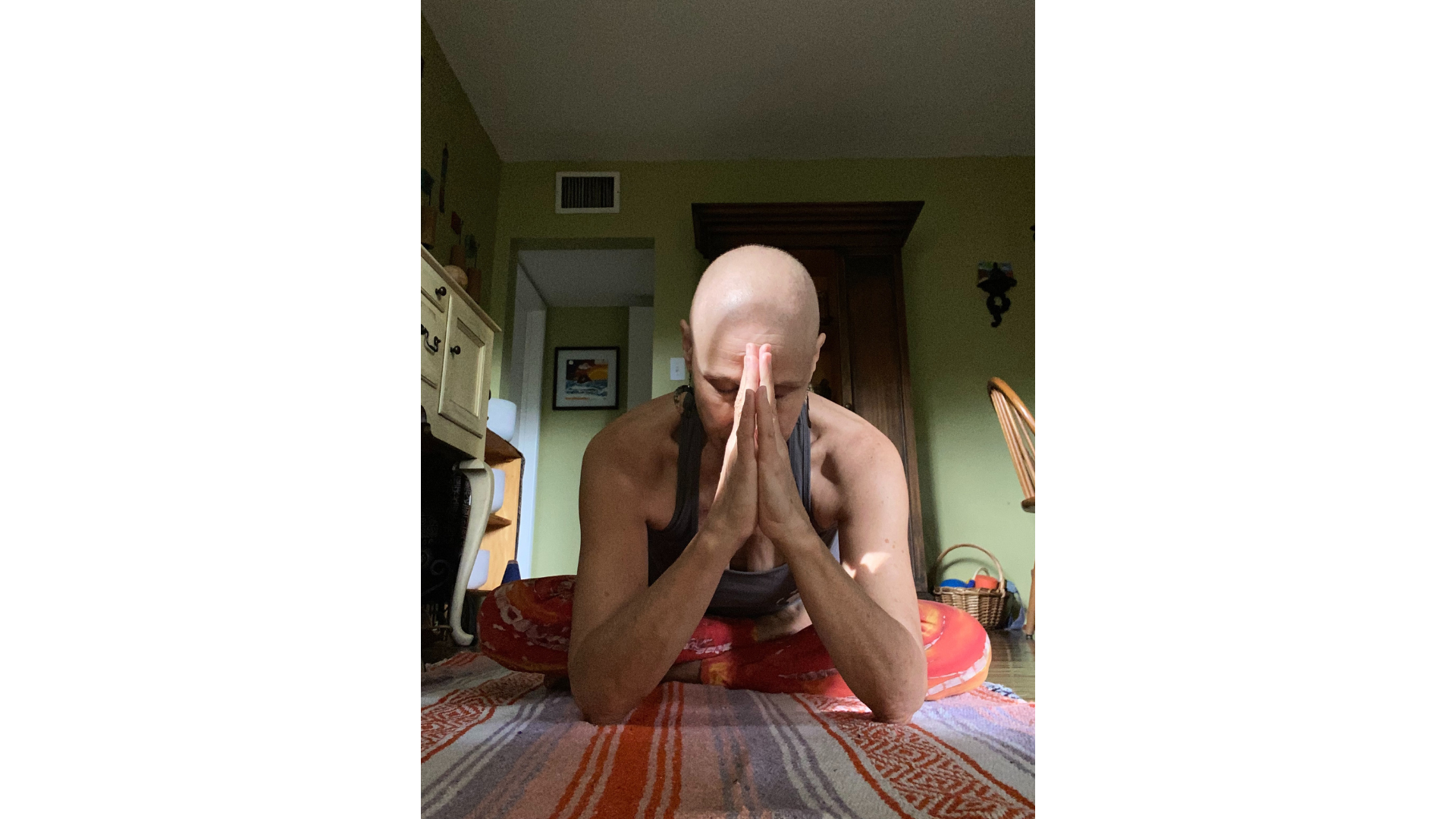 Nancy Ferraro during her yoga and meditation practice