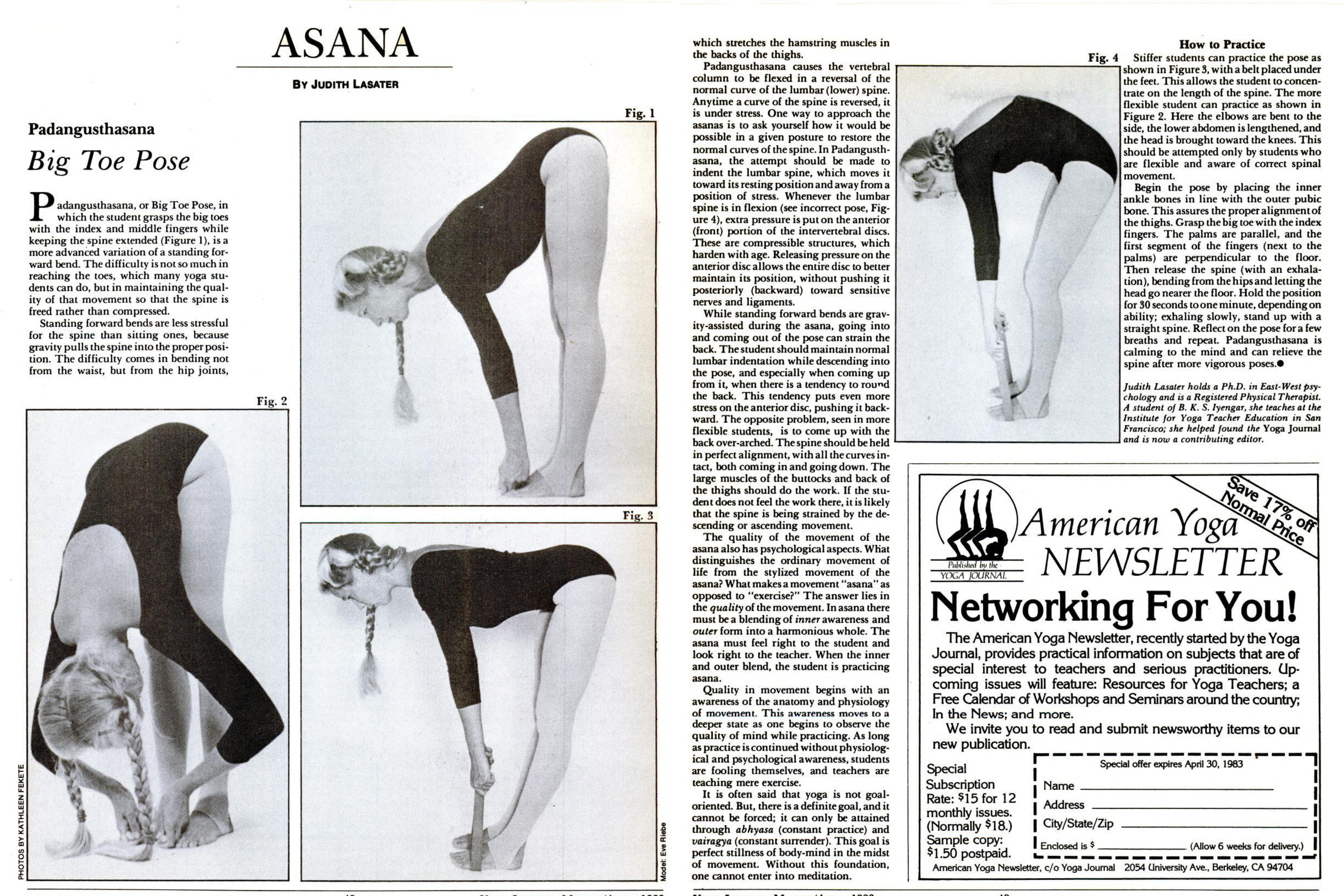 A woman practicing Big Toe Pose