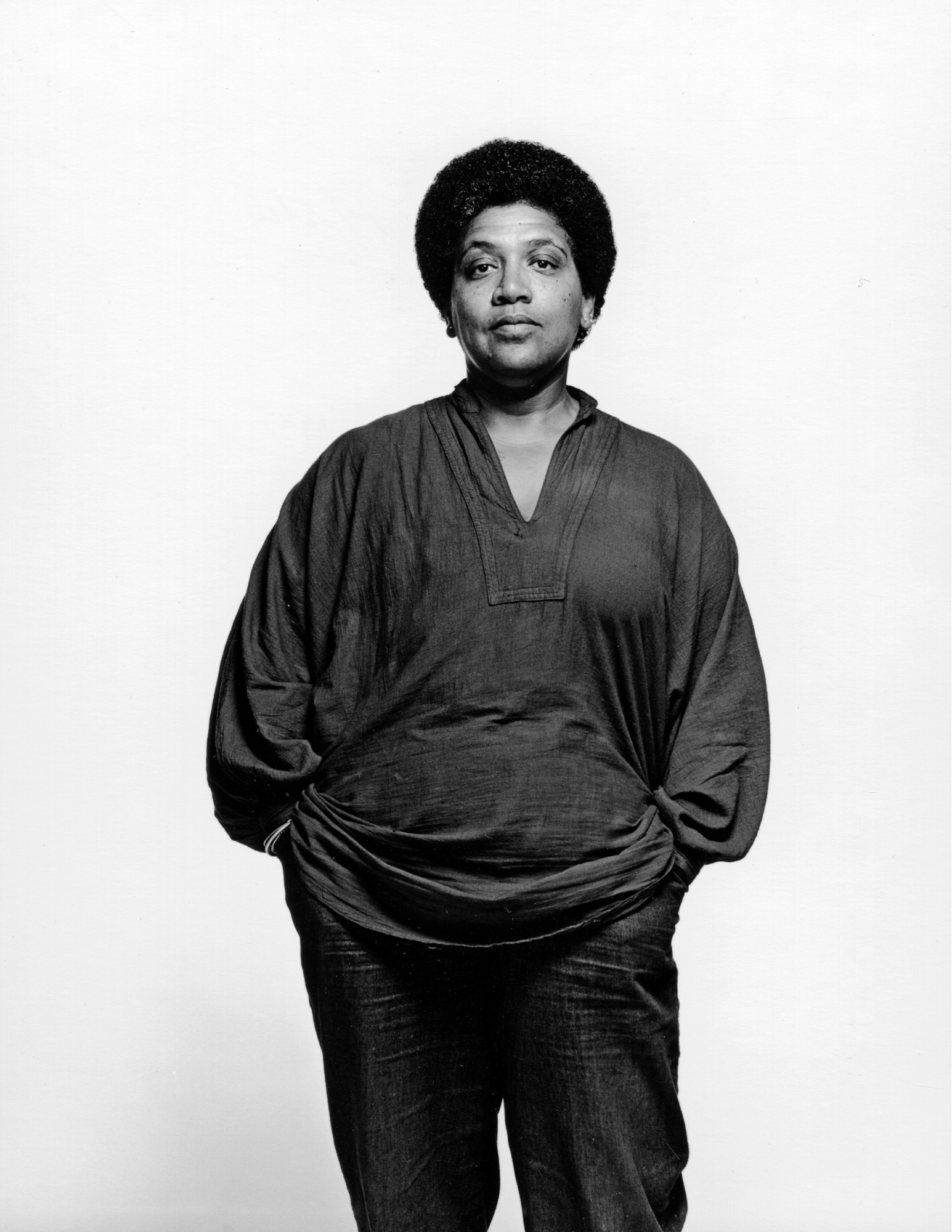 Black and white photo of poet Audre Lorde who wrote an essay which later became end-of-year reflection questions