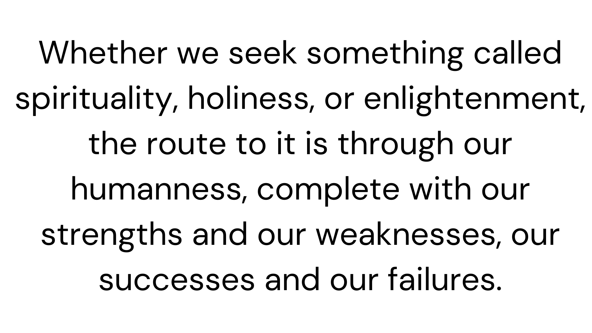Black and white quote from an article on the meaning of yoga