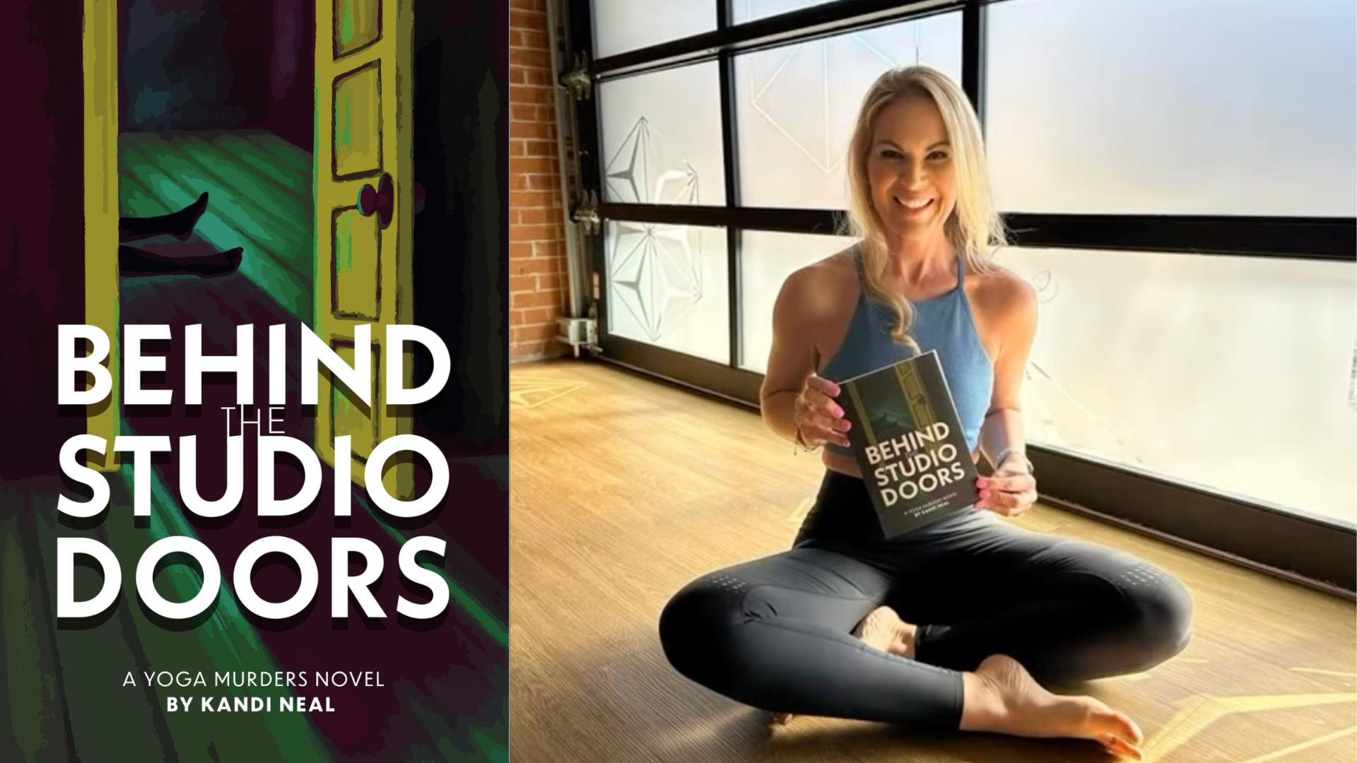 Book cover of the murder mystery novel Behind the Studio Doors and author Kandi Neal