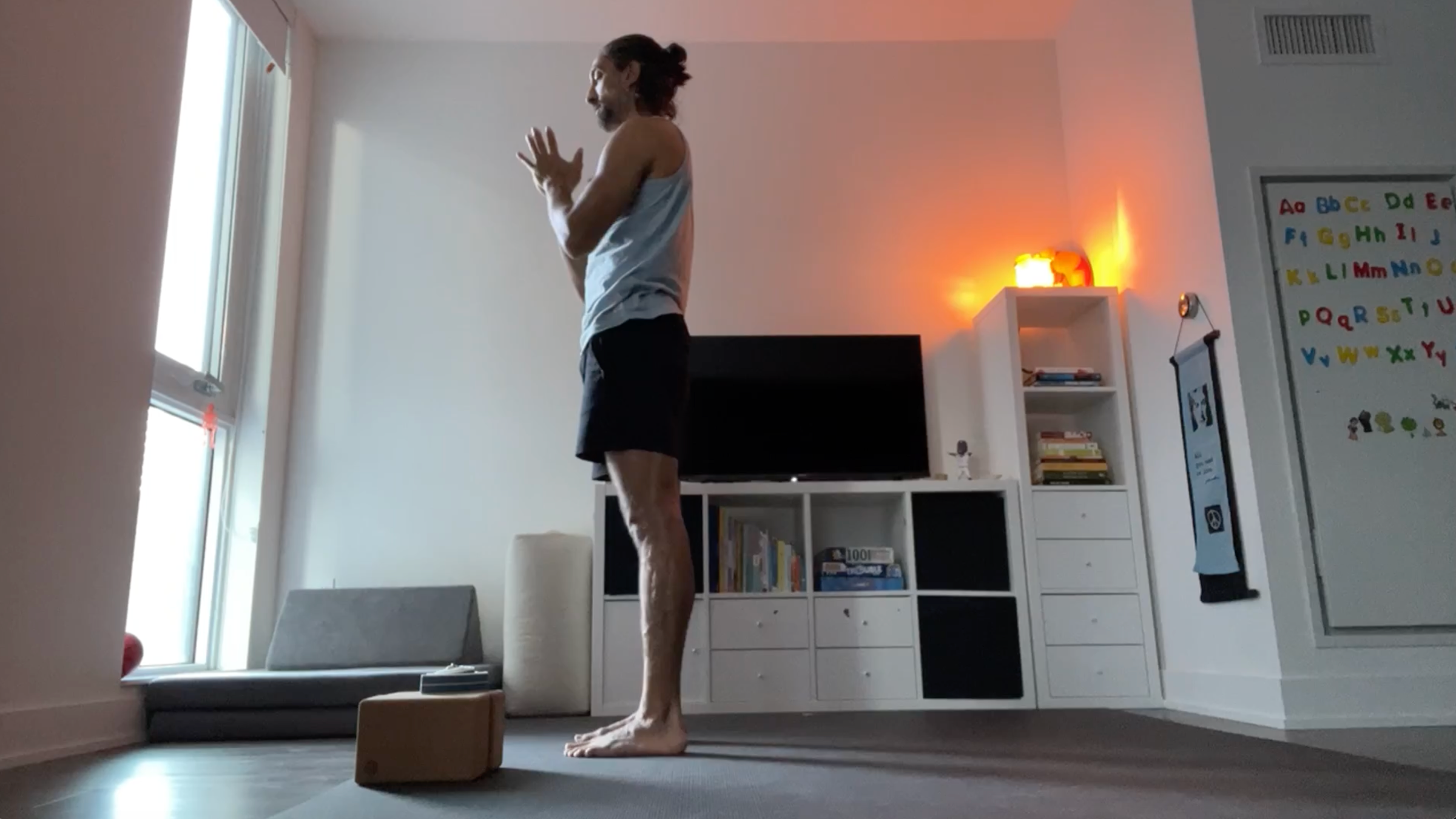 Teacher Jaffer Hussain in Mountain Pose