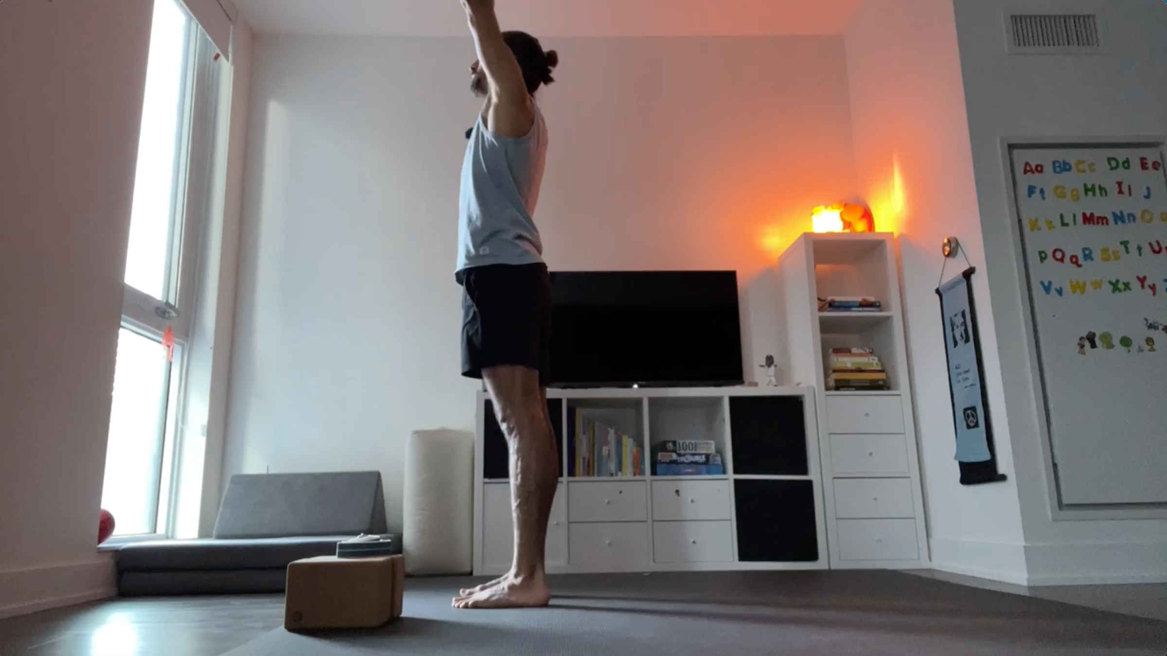 Teacher Jaffer Hussain in Upward Salute