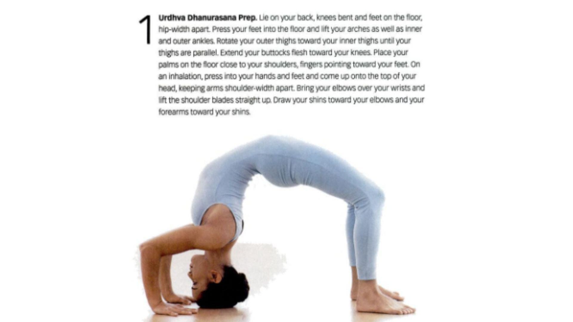 Image of person practicing prep pose for Wheel Pose.