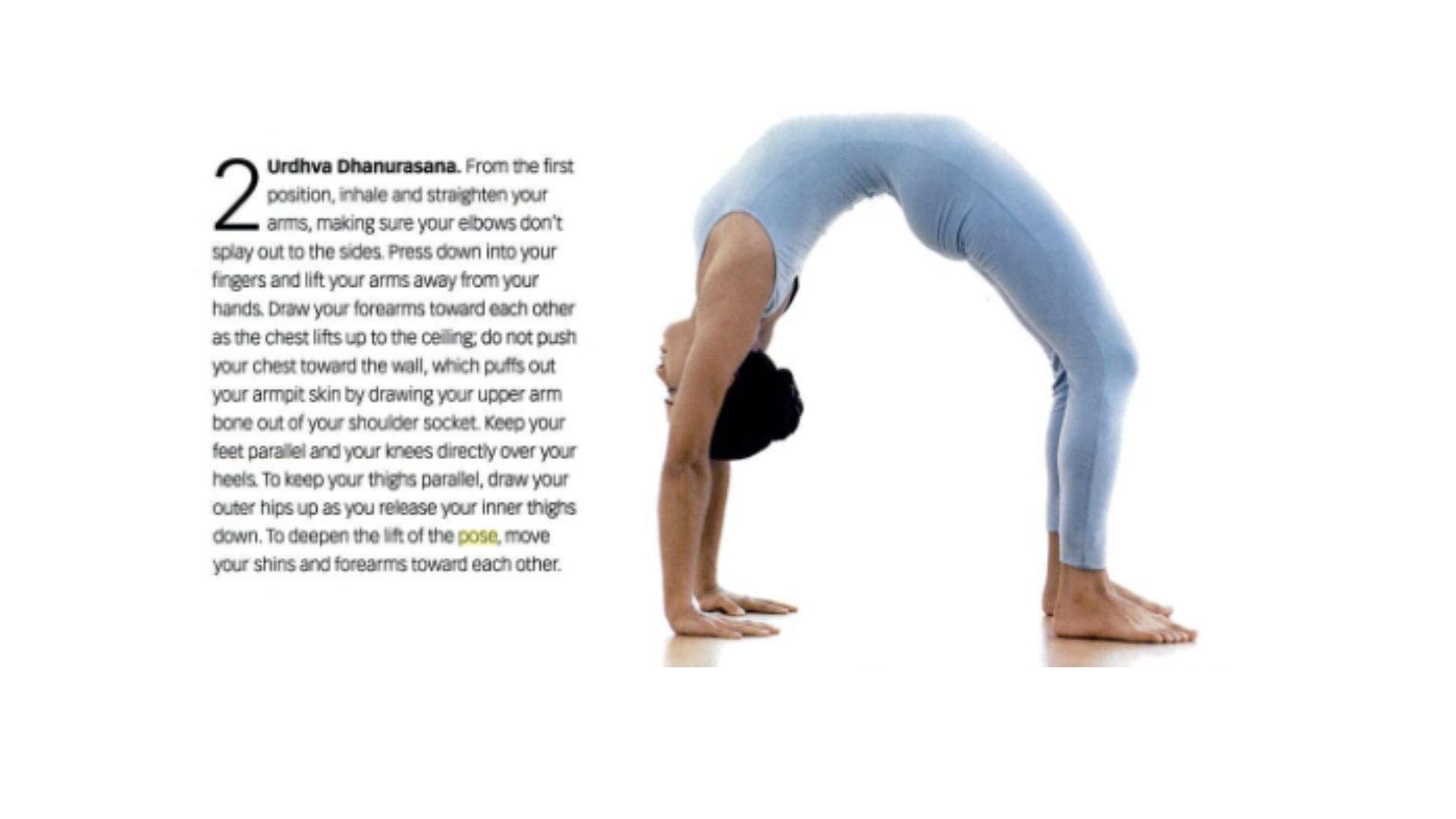 Image of woman practicing Wheel Pose.