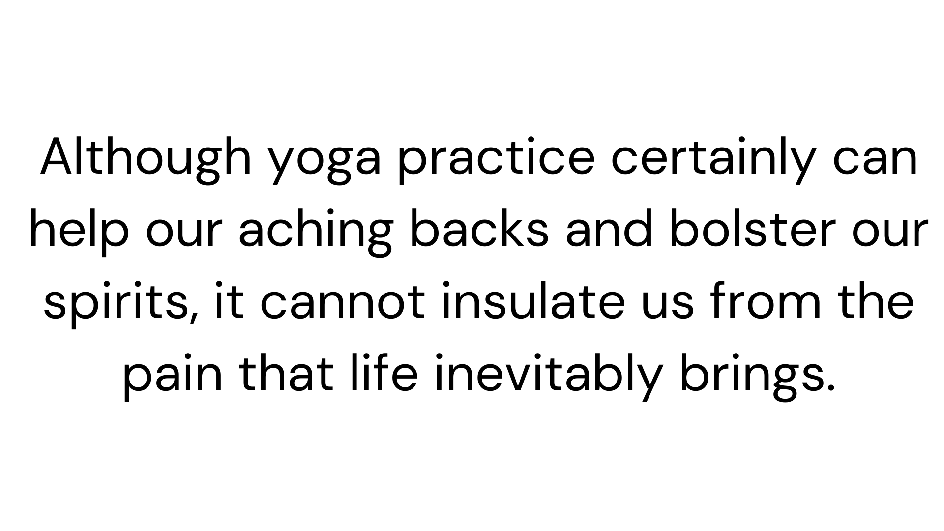 black and white quote about the meaning of yoga