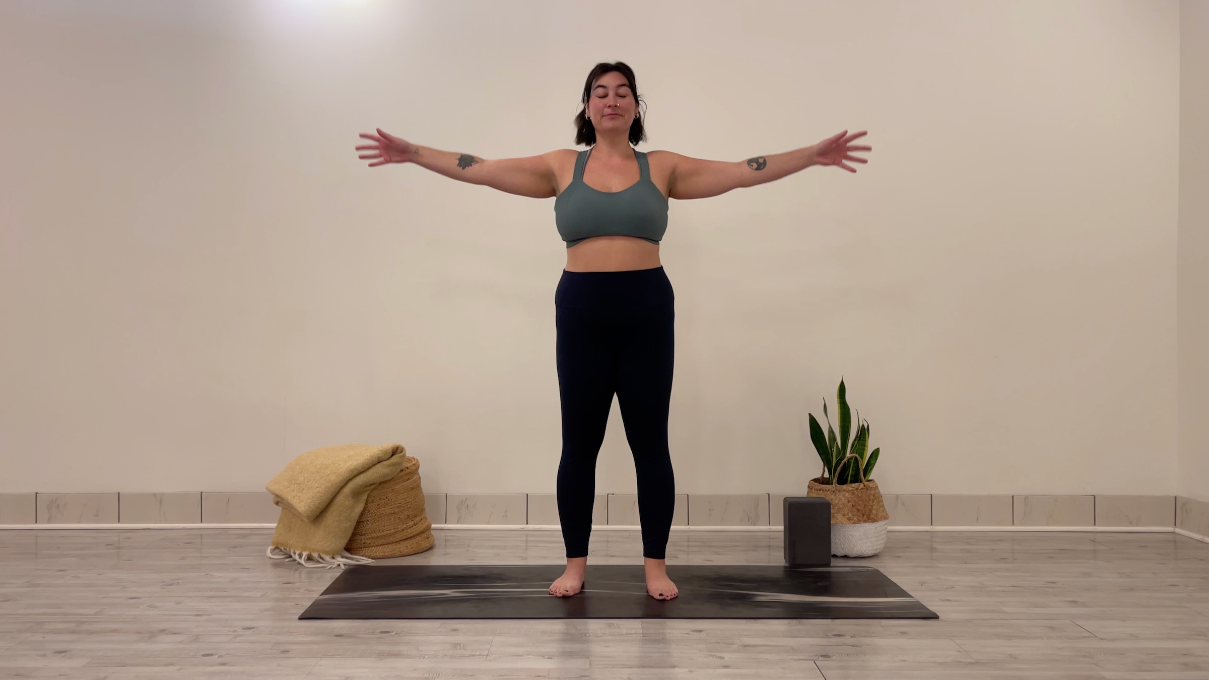 Teacher Taylor Lorenz doing Breath of Joy