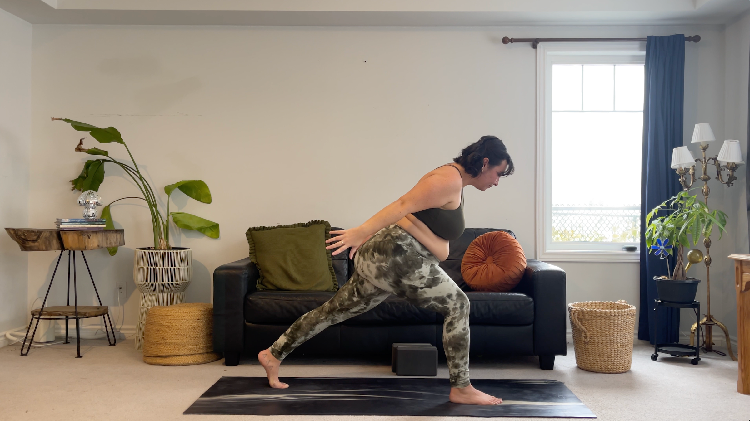 Teacher Taylor Lorenz in High Lunge