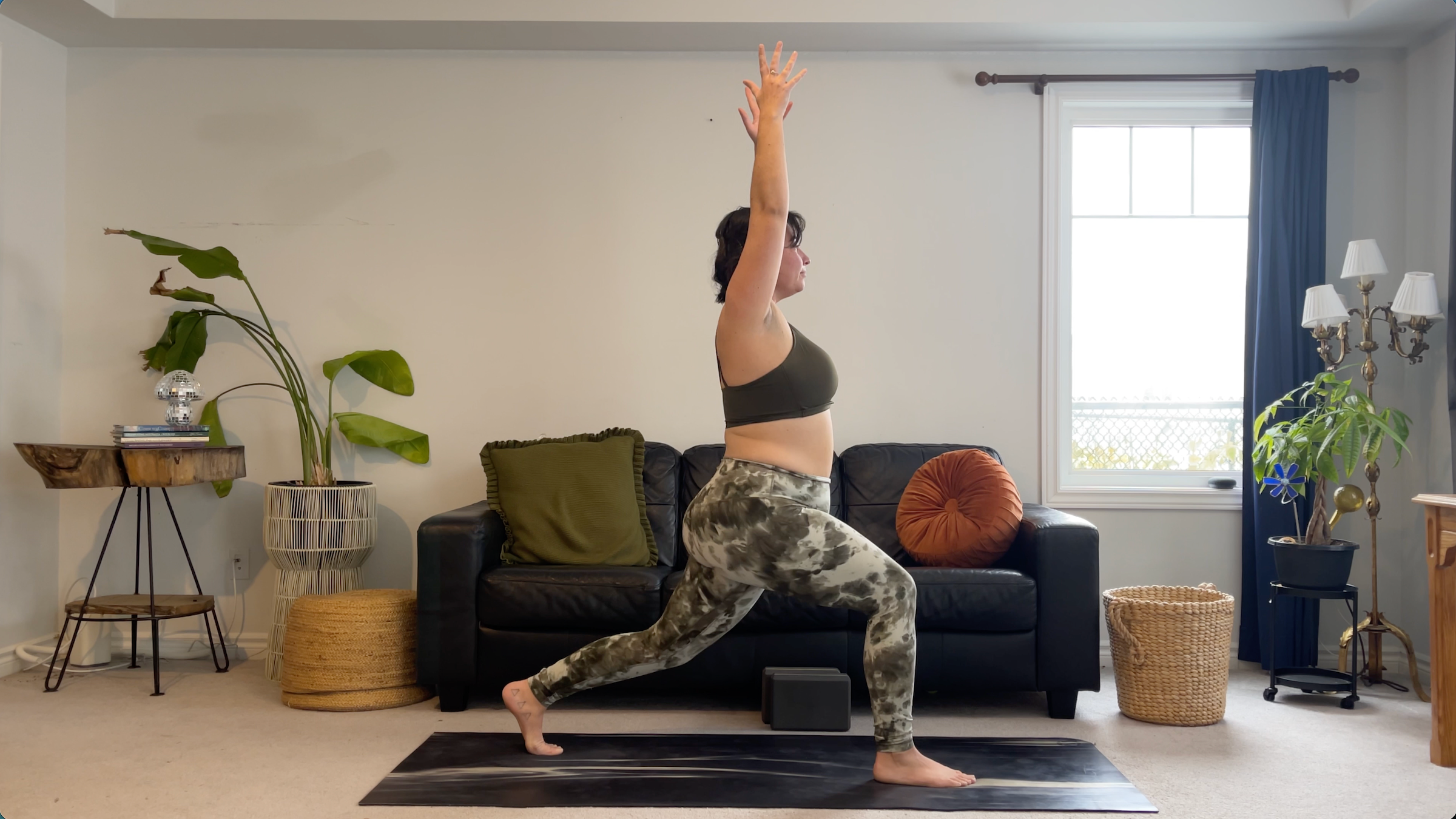 Teacher Taylor Lorenz in High Lunge