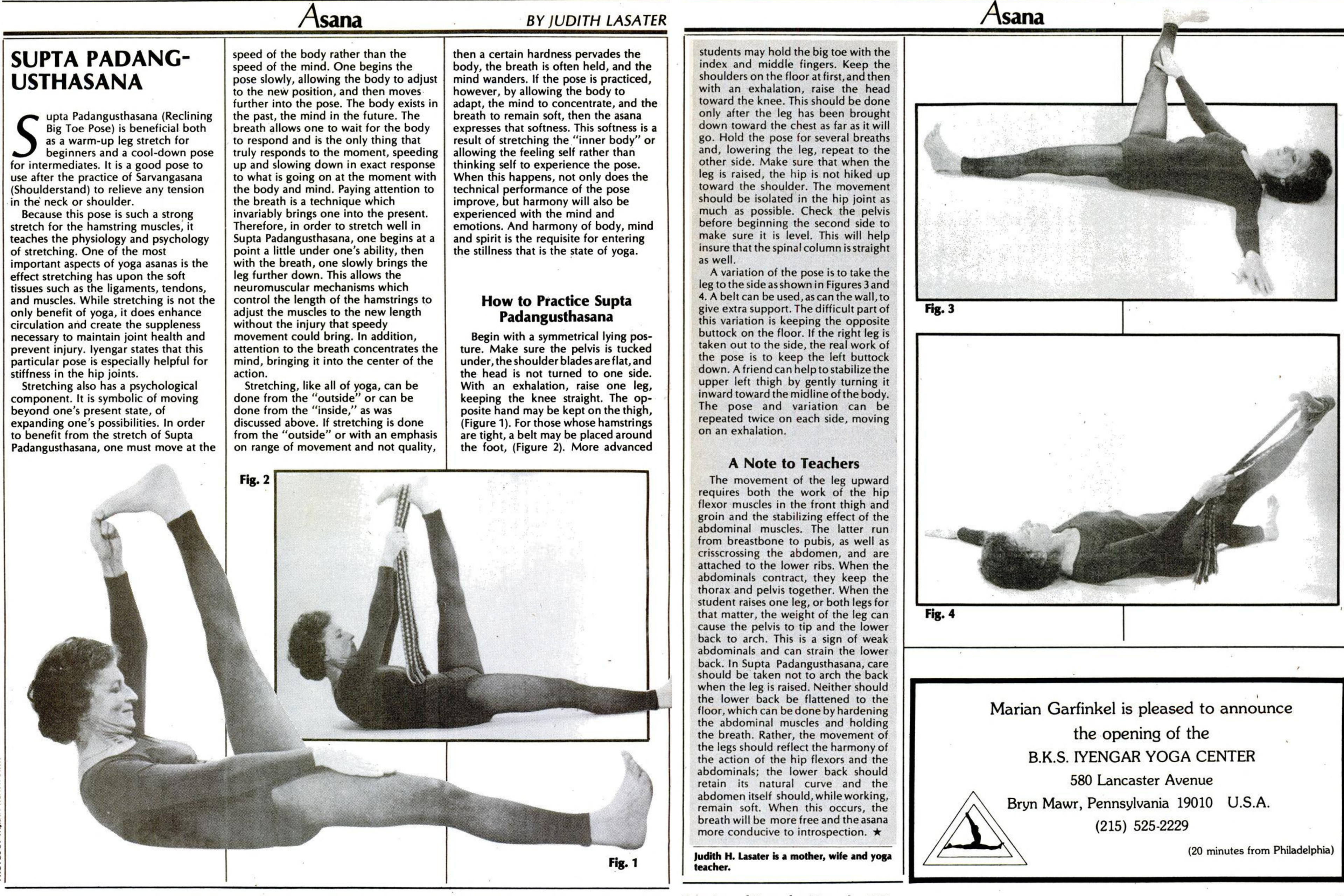 A Yoga Journal story featuring Reclining Big Toe Pose