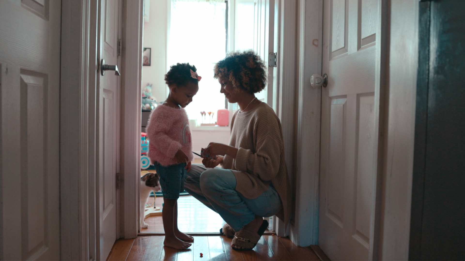 Mom and daughter depicting the various stages of life