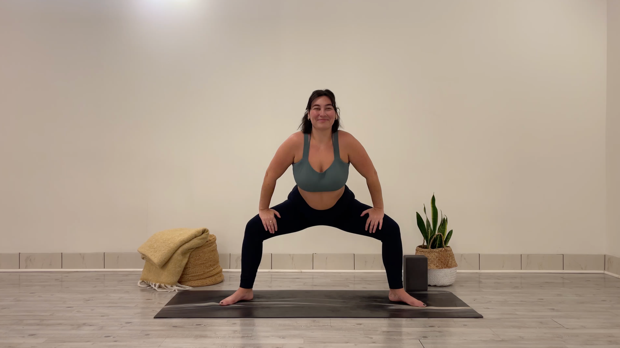 Teacher Taylor Lorenz in Goddess Pose