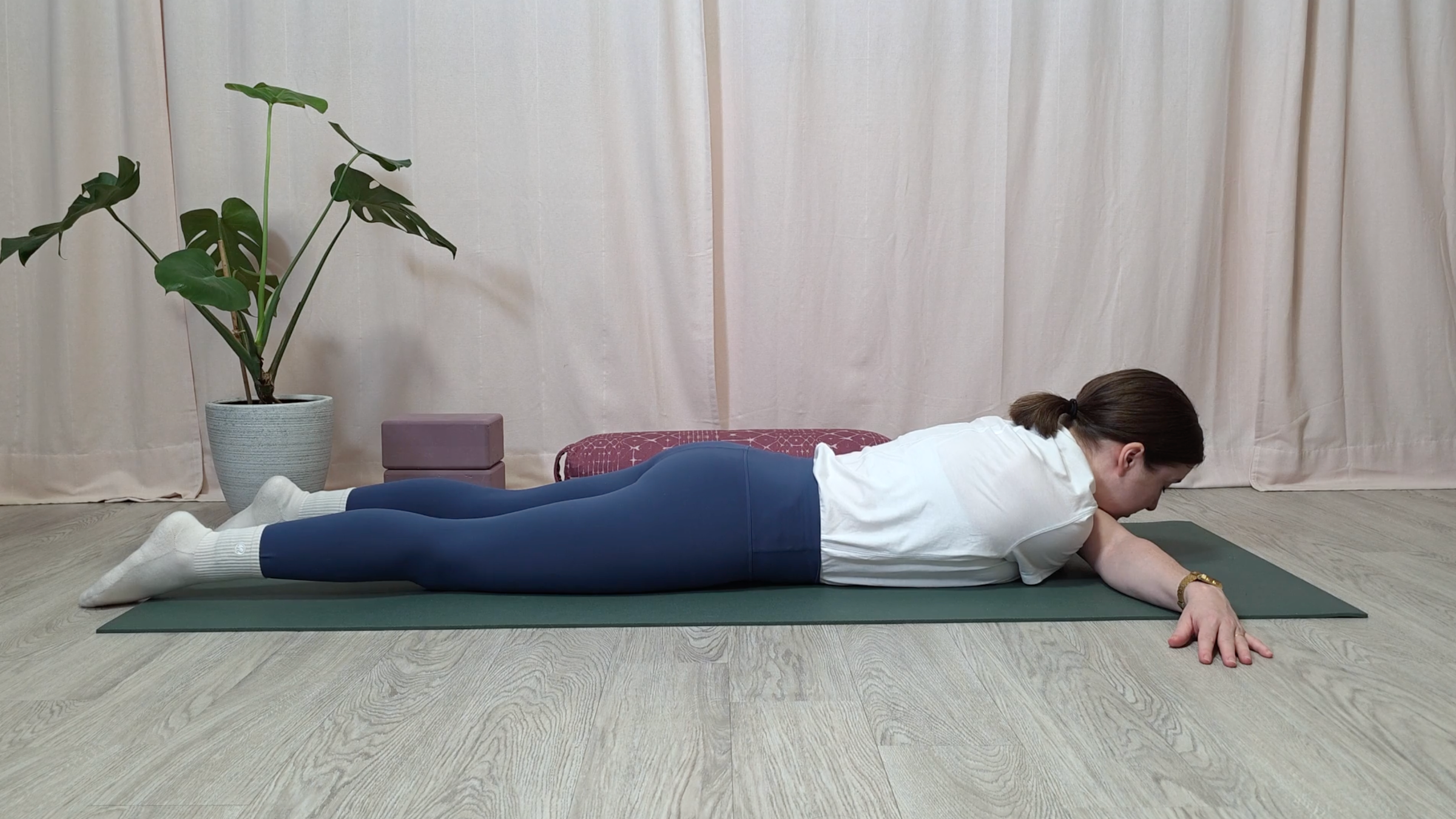 Teacher Katie McGrath in Bow Tie Pose