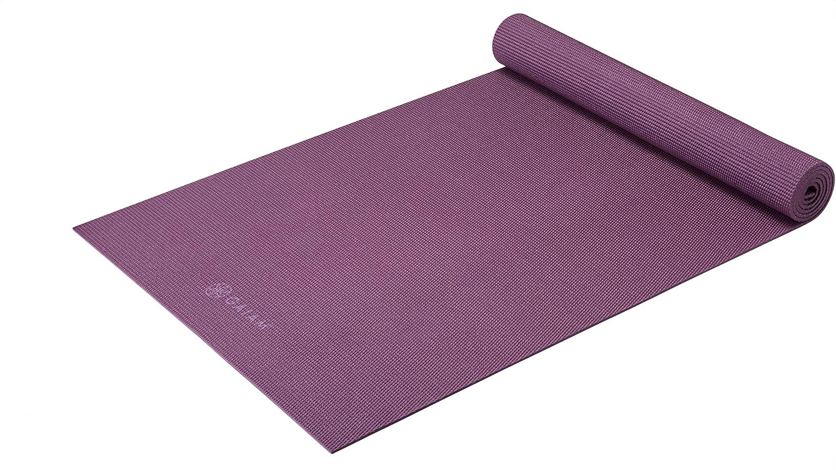 Gaiam Yoga Mat purple on white background