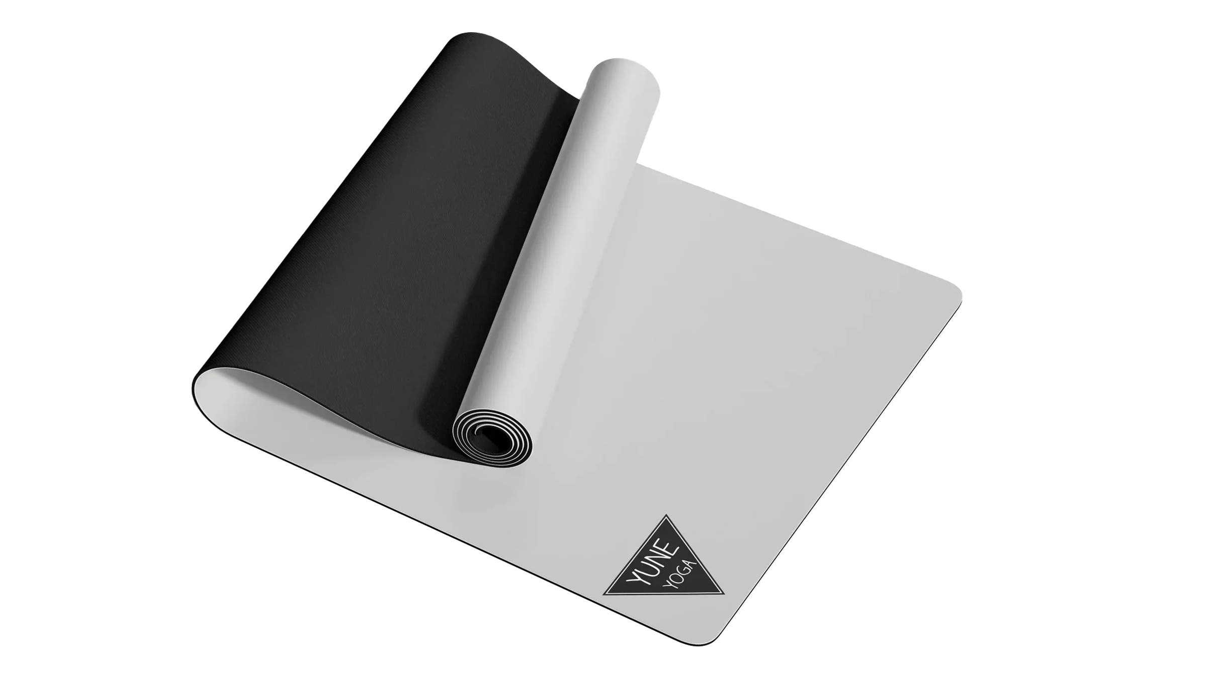 Yune Natural Rubber Yoga Mat grey on white bagkround