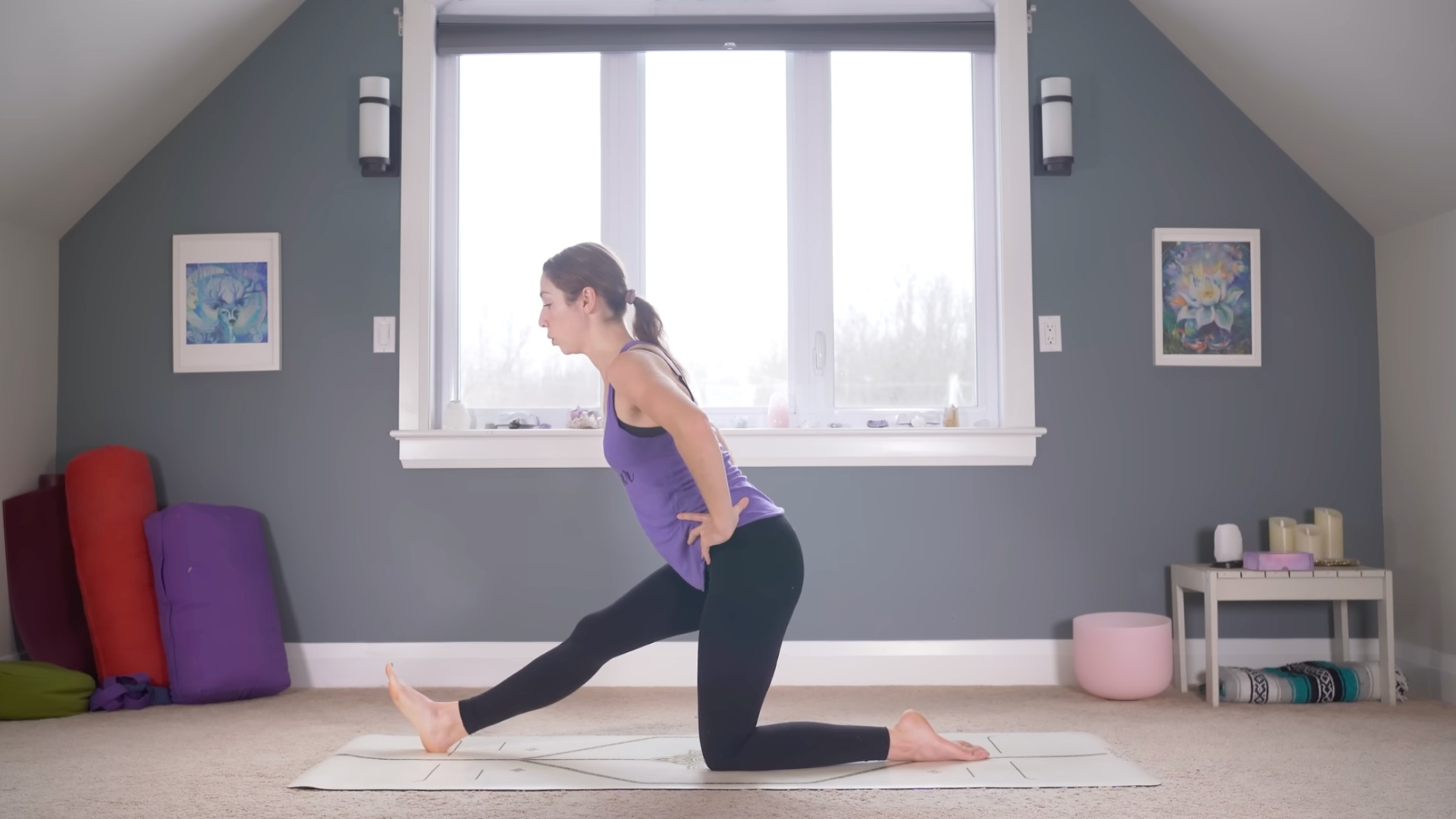 Woman leaning forward in a Half Splits