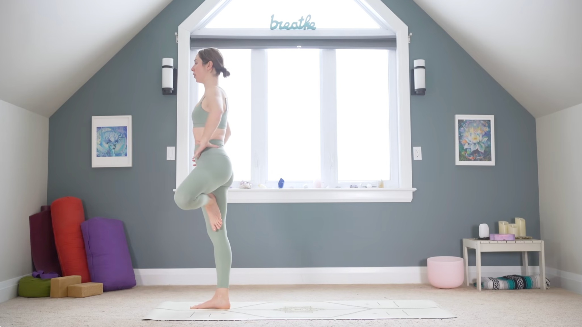 Woman standing in Tree Pose