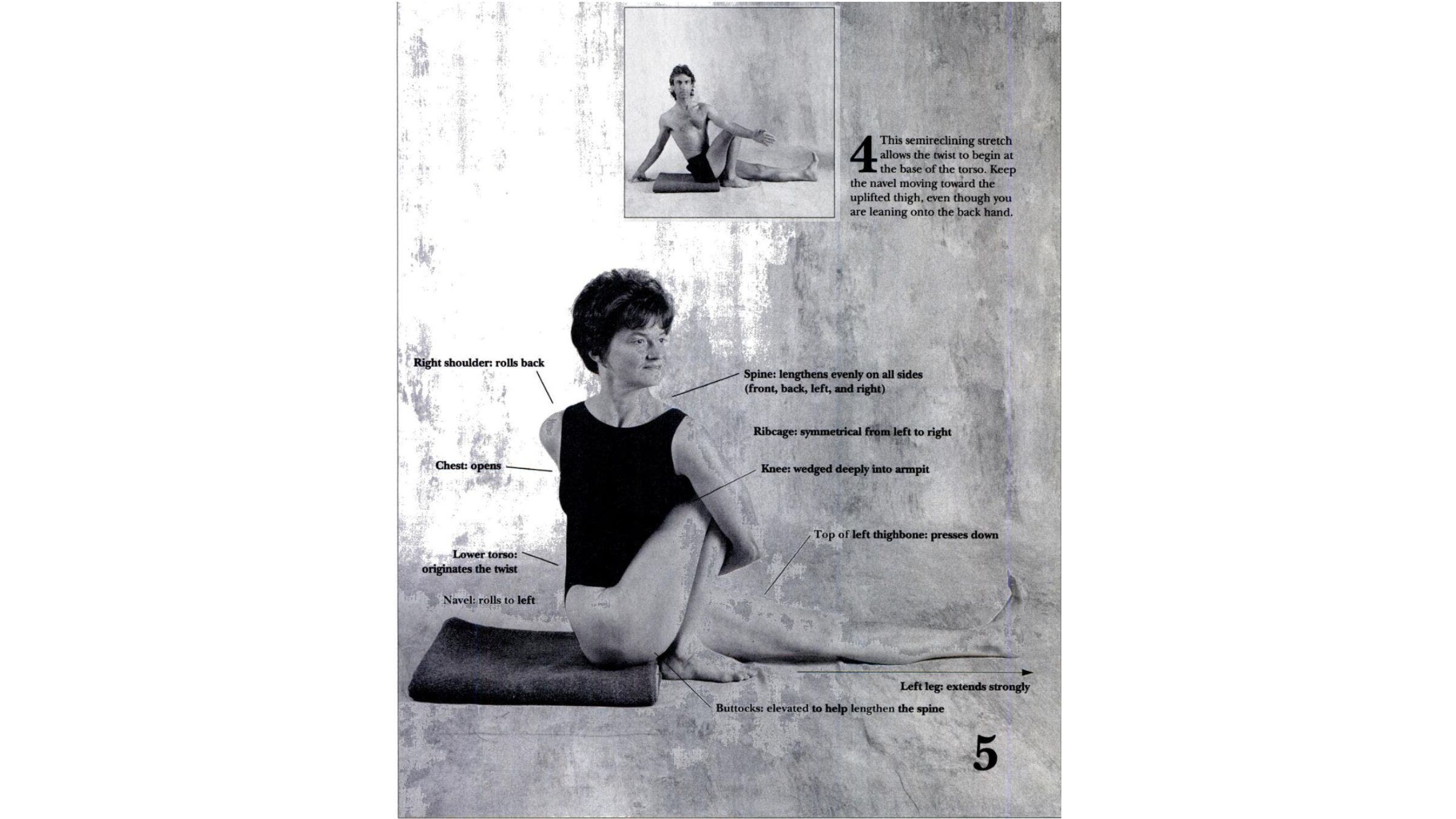 People practicing Marichyasana III.