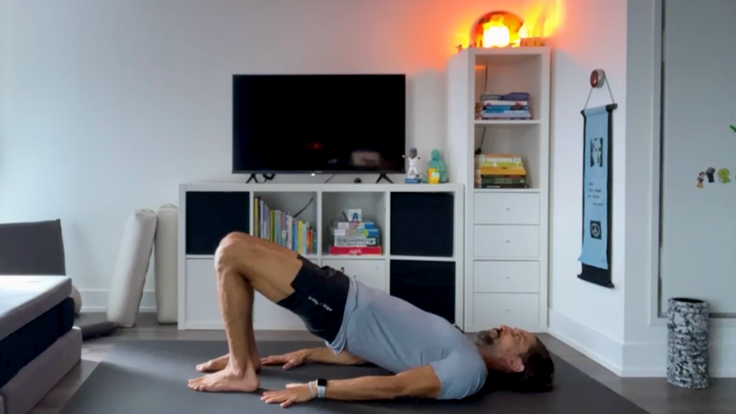 Teacher Jaffer Hussain in Bridge Pose