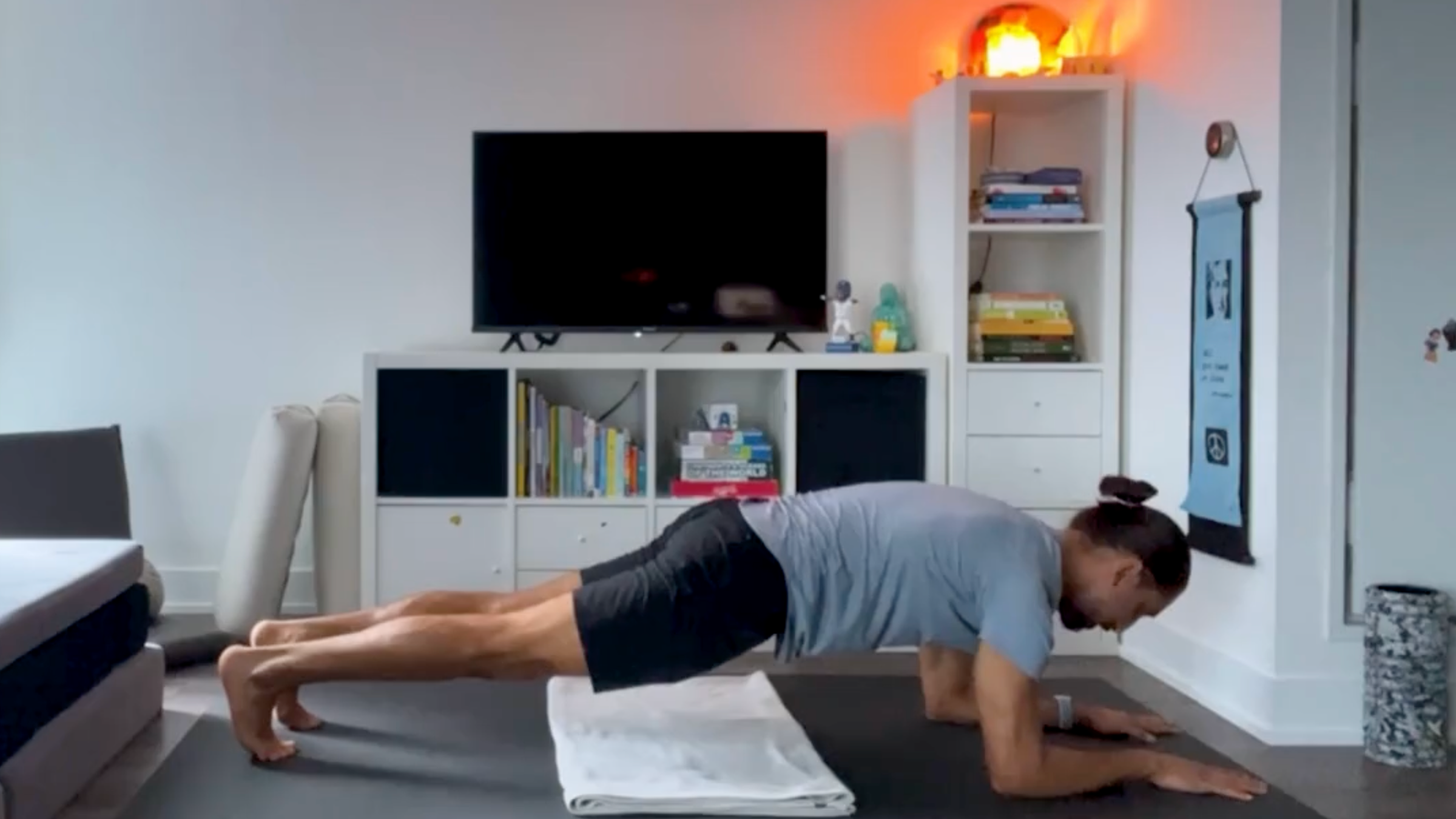 Teacher Jaffer Hussain in Plank Pose