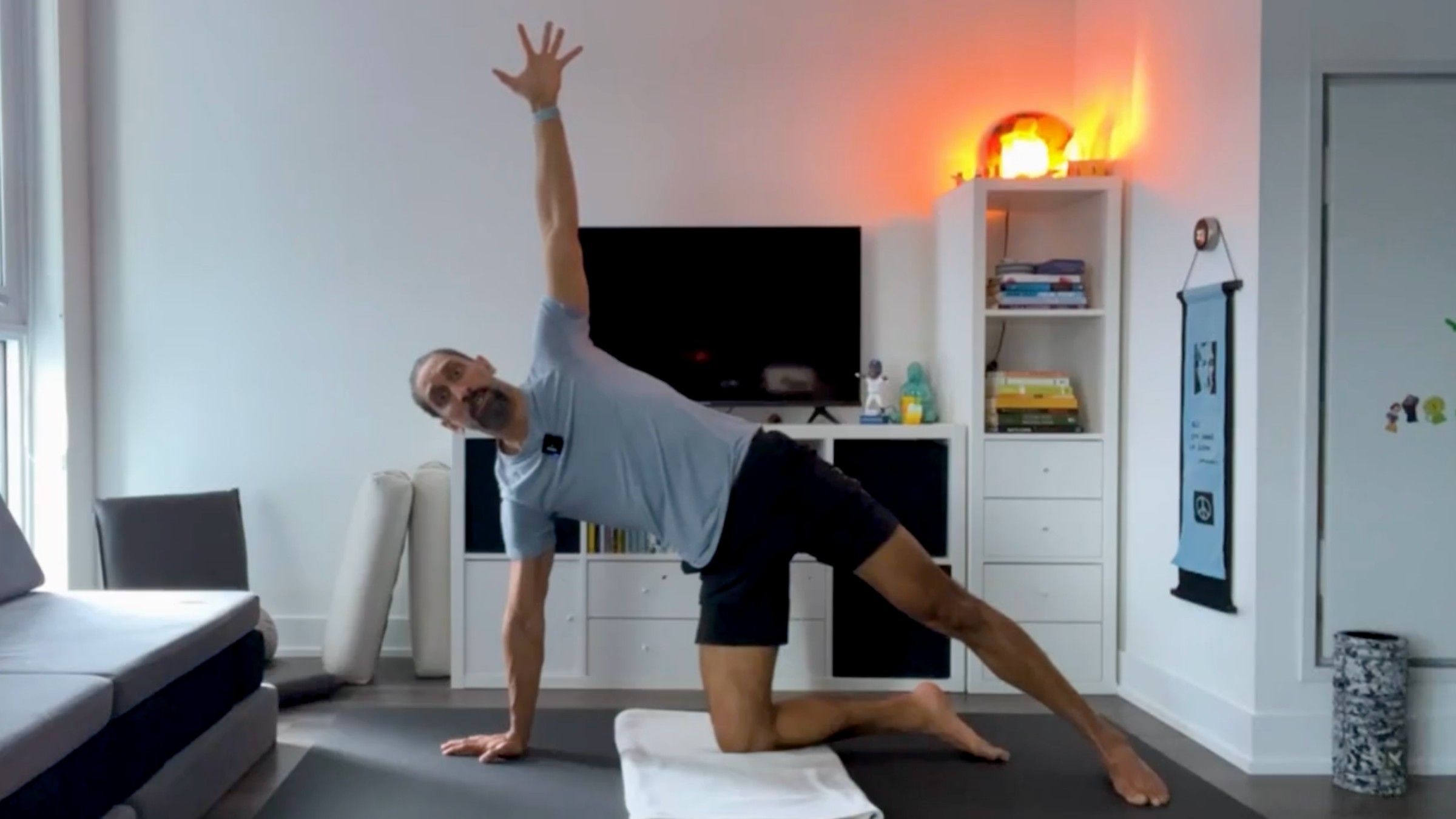 Teacher Jaffer Hussain in Side Plank Variation