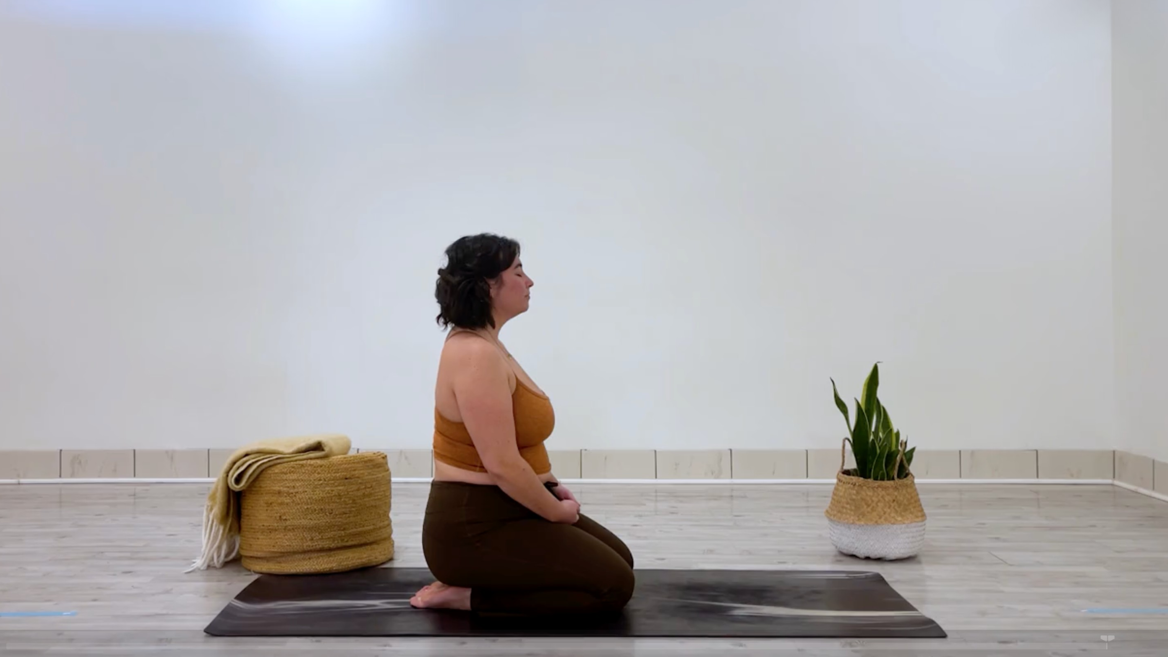 Yoga teacher Taylor Lorenz in Thunderbolt, part of her good mood yoga practice