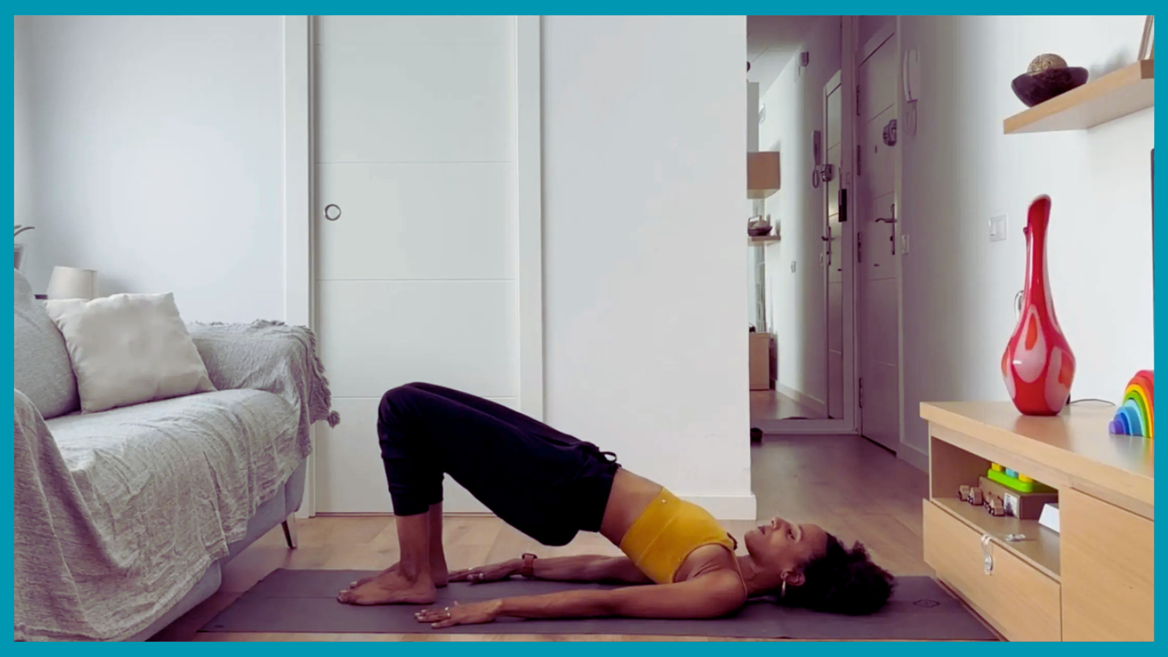 Laia Bové in Bridge Pose