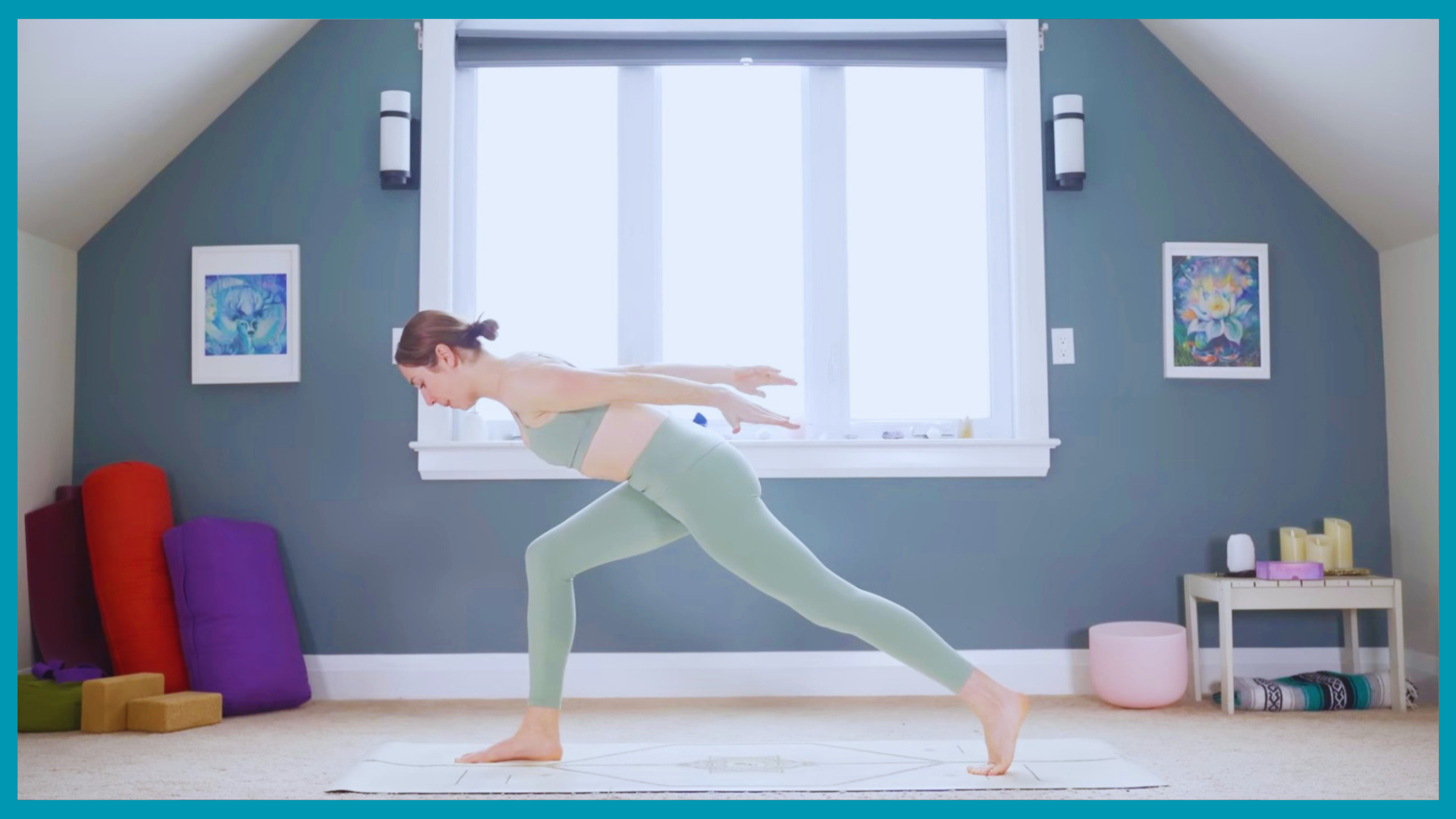 Yoga with Kassandra practicing 10-minute yoga