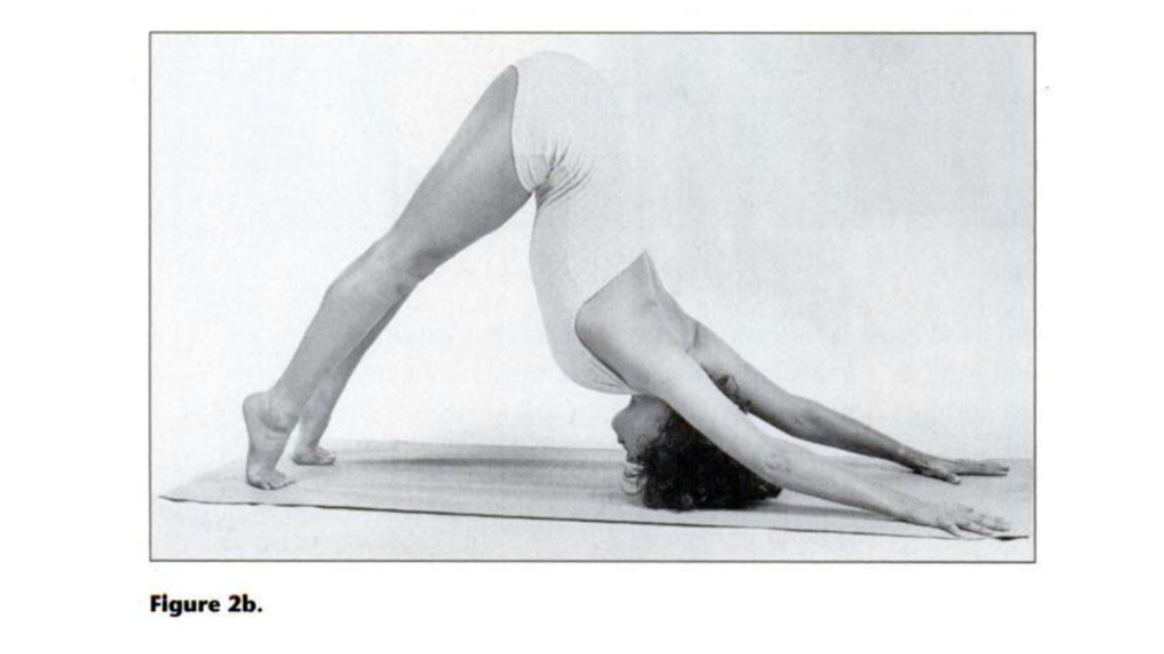 Woman practicing Down Dog variation for tight shoulders.