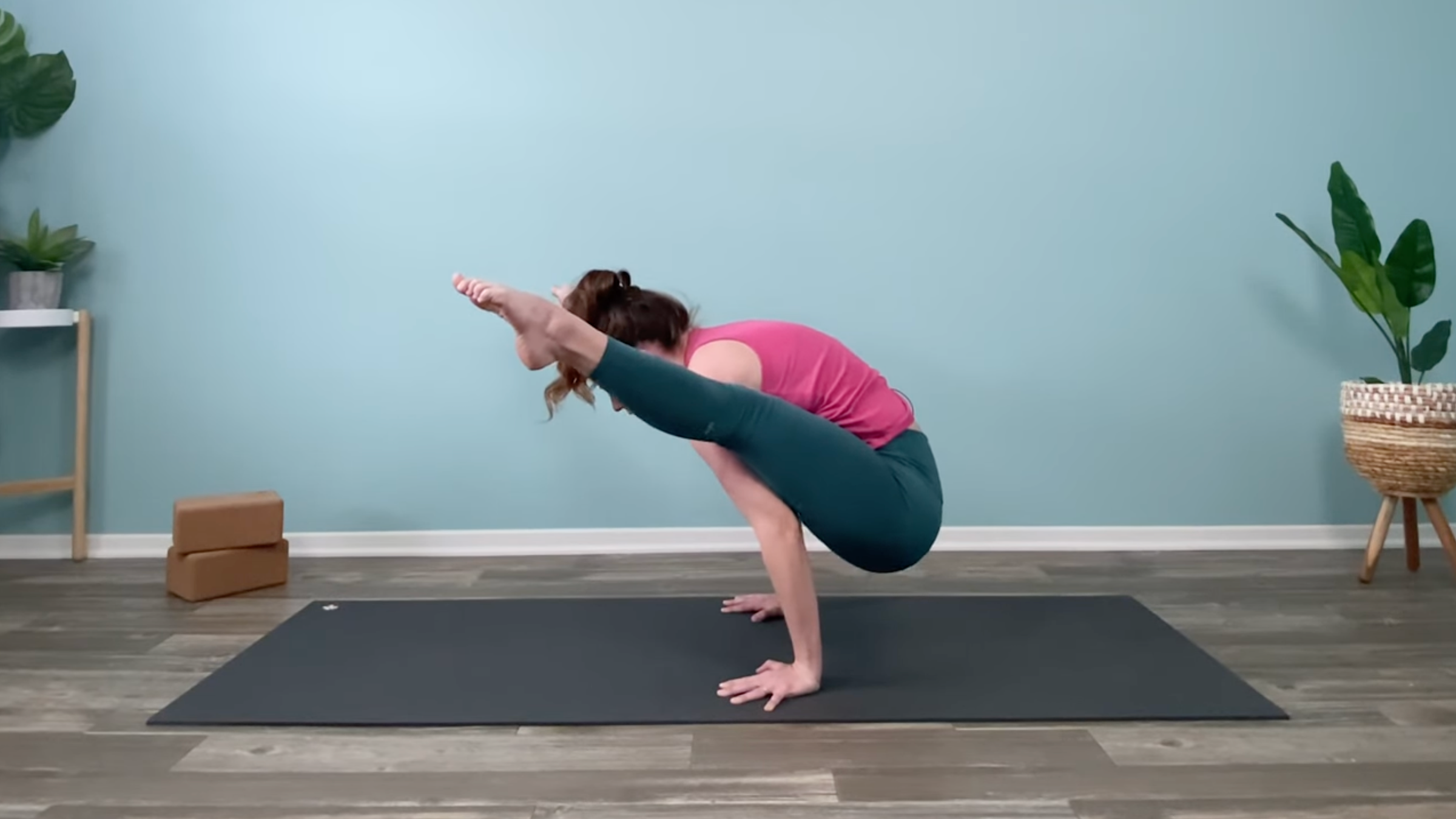 High desert yogi in firefly pose