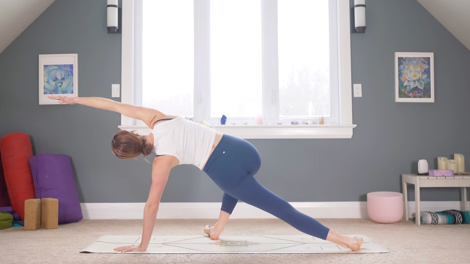 Woman in a version of Side Plank Pose
