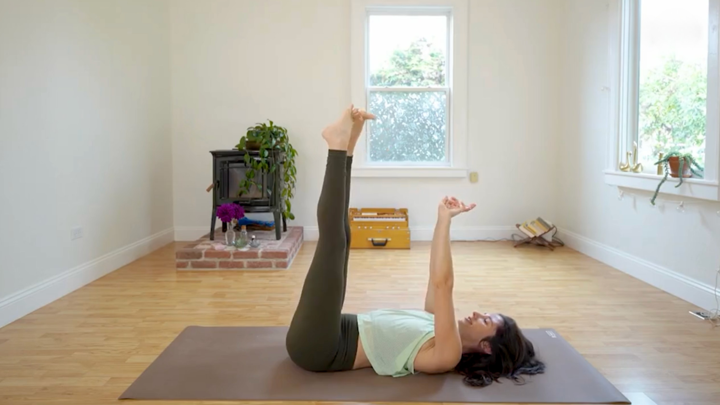 Teacher Michelle Martone doing wrist and ankle circles