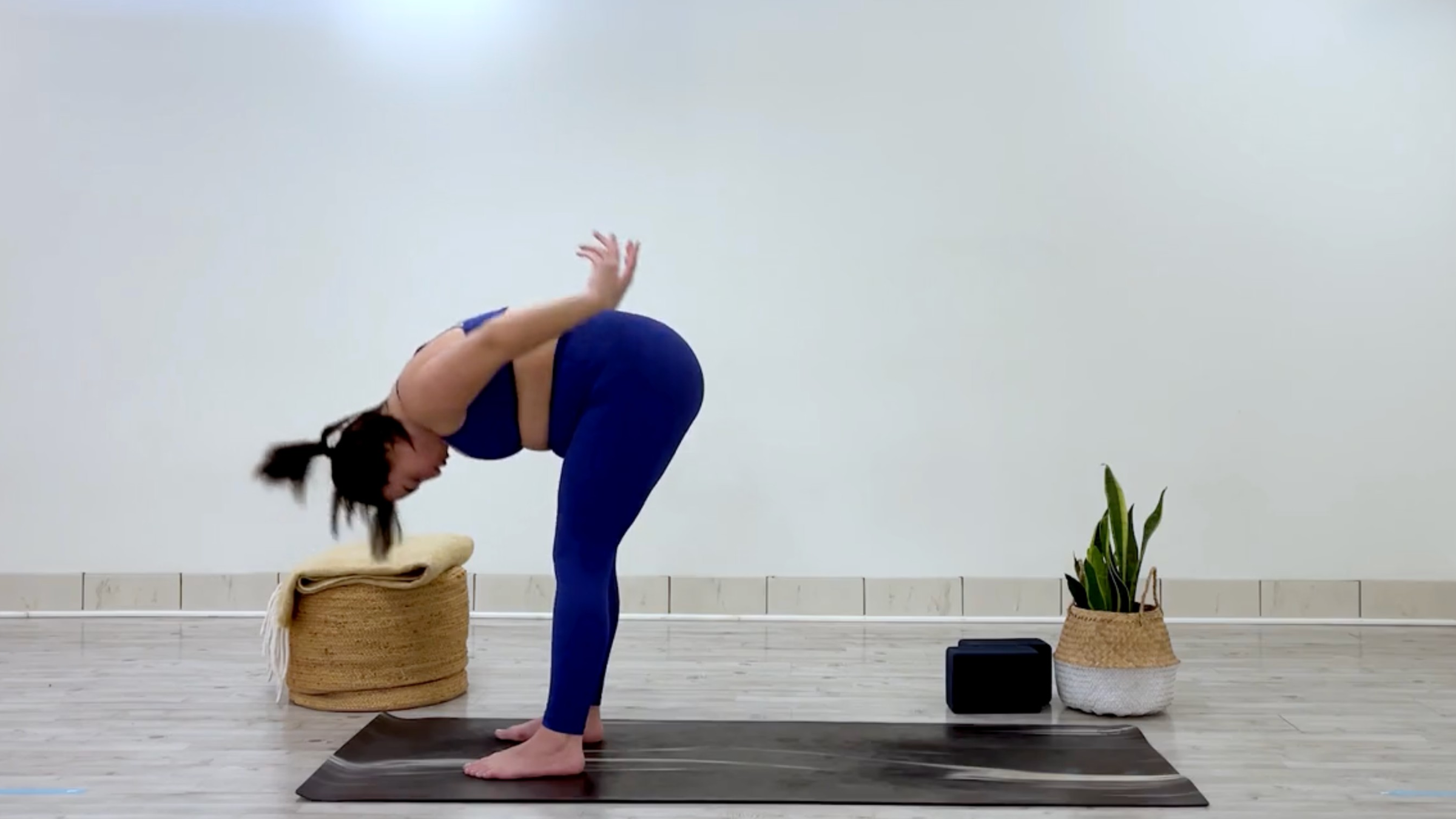 Yoga teacher Taylor Lorenz exhales