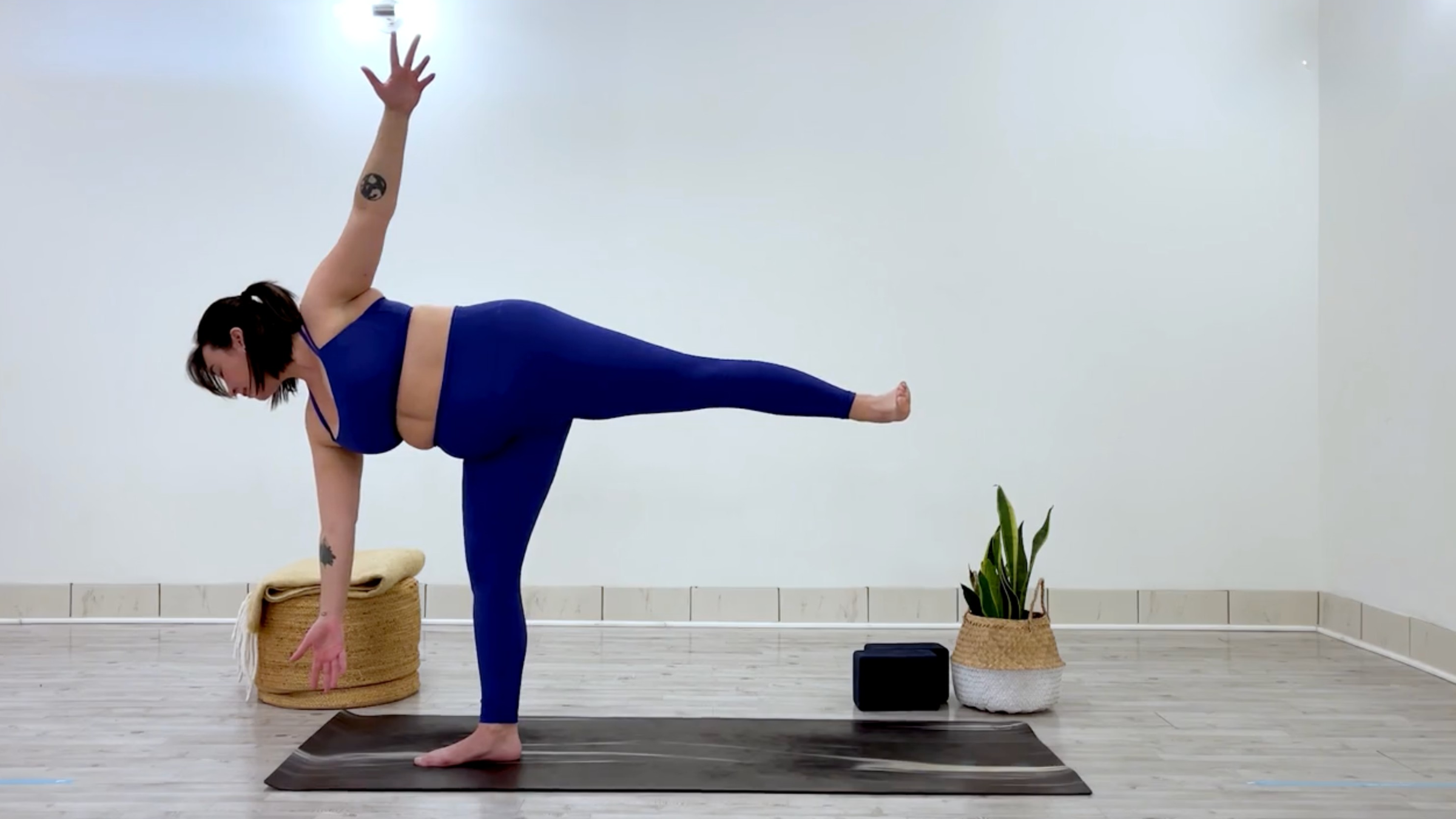 Yoga teacher Taylor Lorenz at Half Moon, part of her yoga practice when she feels overstimulated