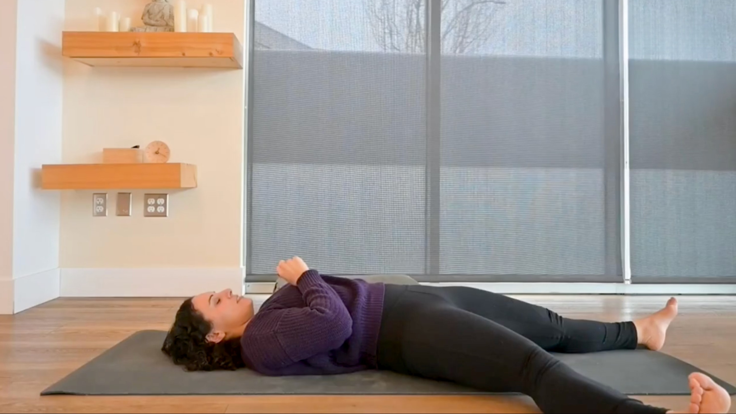 Teacher Audriana Monteiro in Reclined Hand-to-Big-Toe Variation