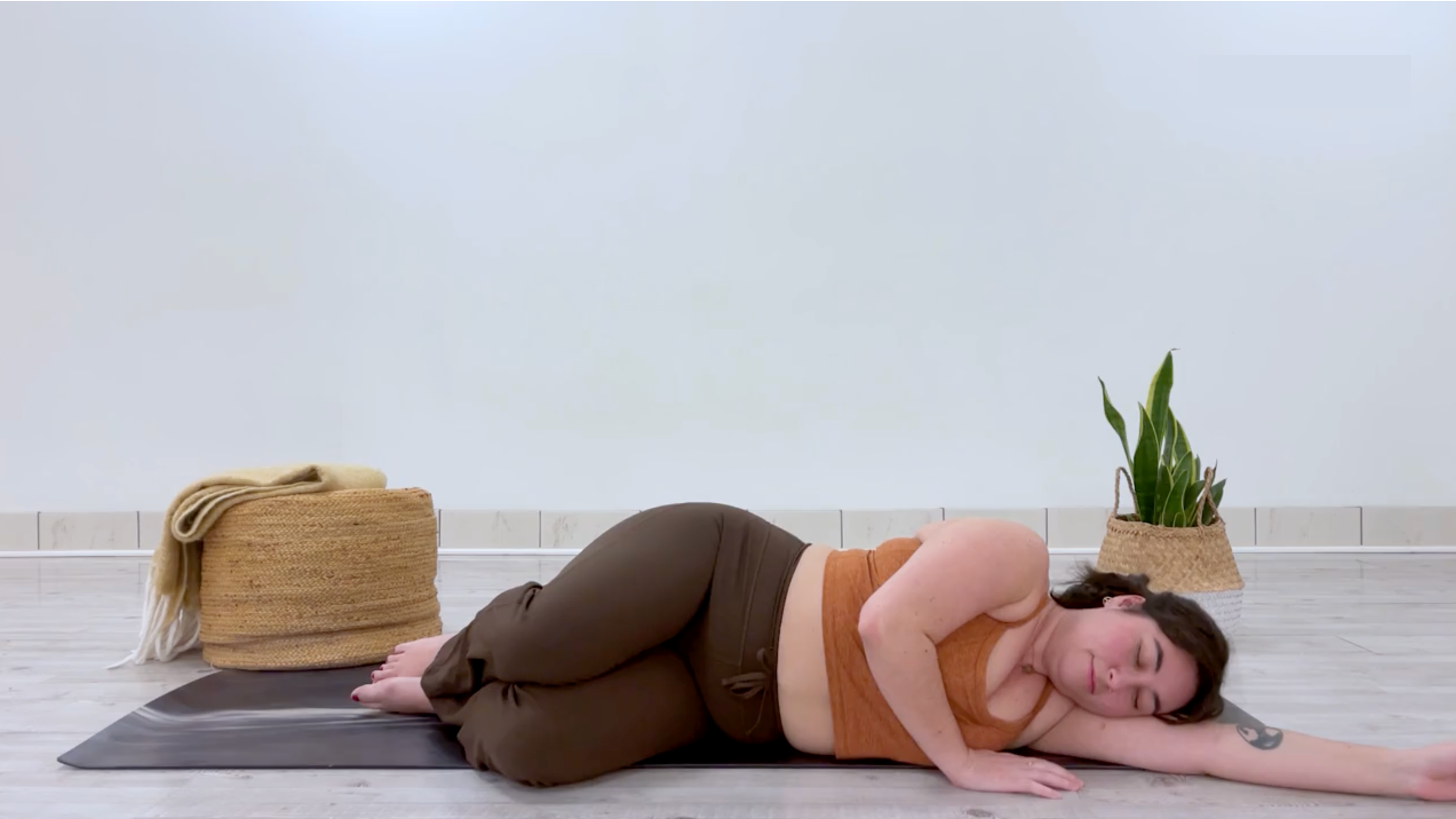 Teacher Taylor Lorenz in Fetal Pose