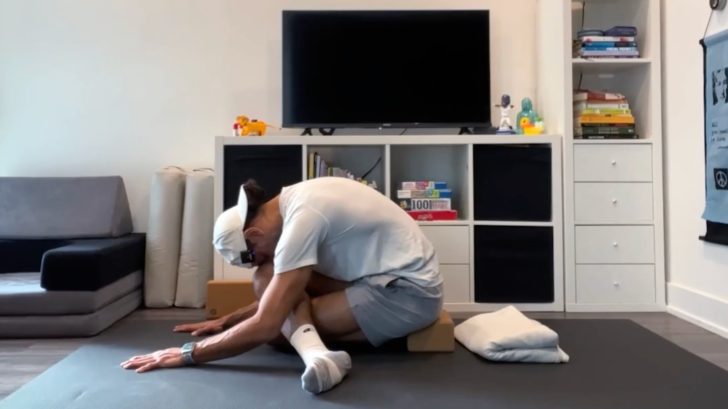 Teacher Jaafar Hussein in the shoelace position