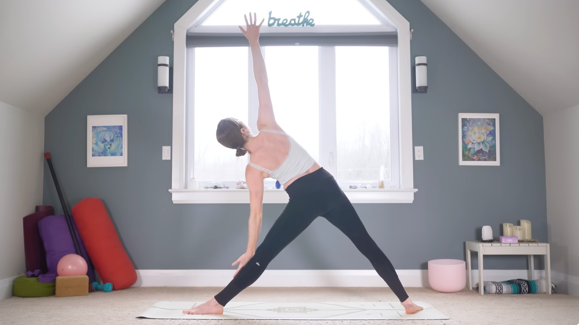 Woman in Triangle Pose