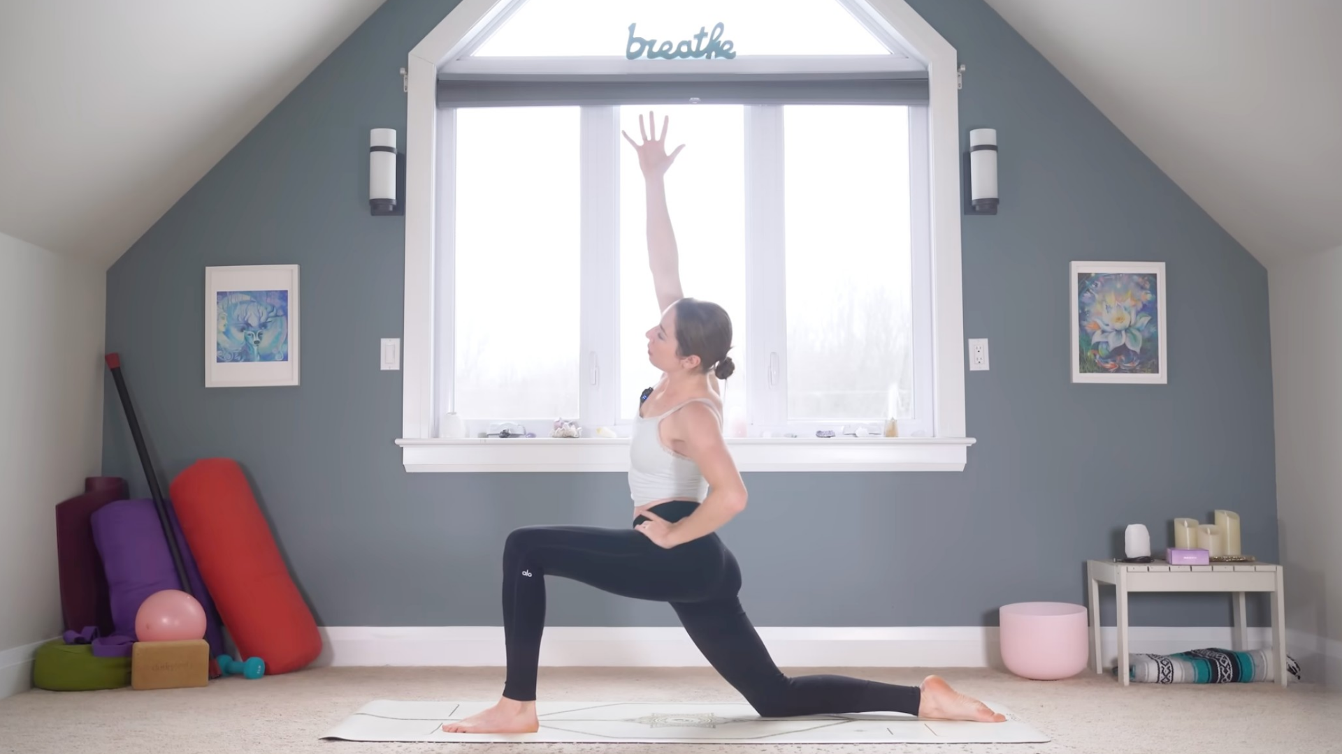 Woman leaning to the side in Low Lunge
