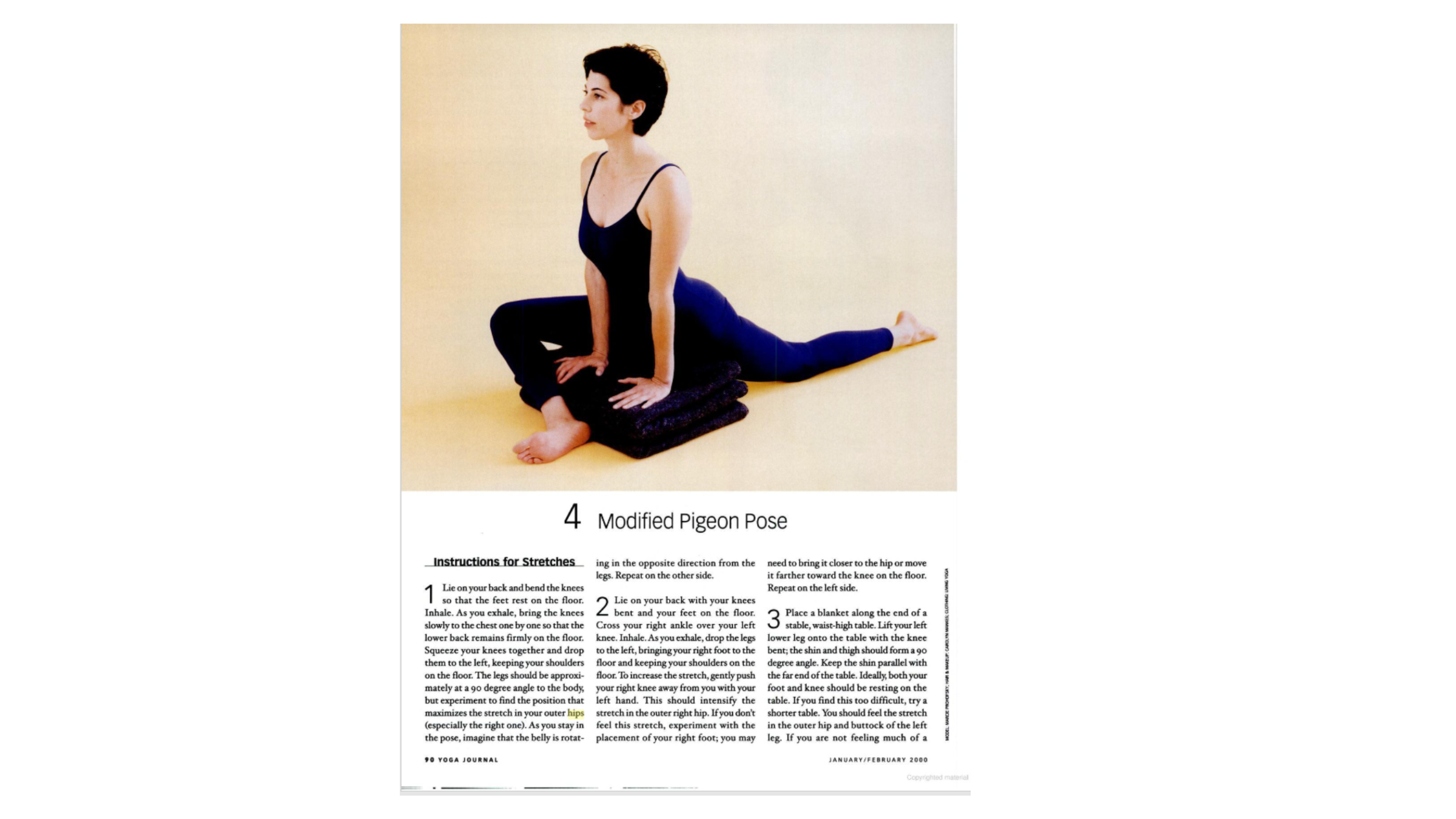 Modified pigeon pose